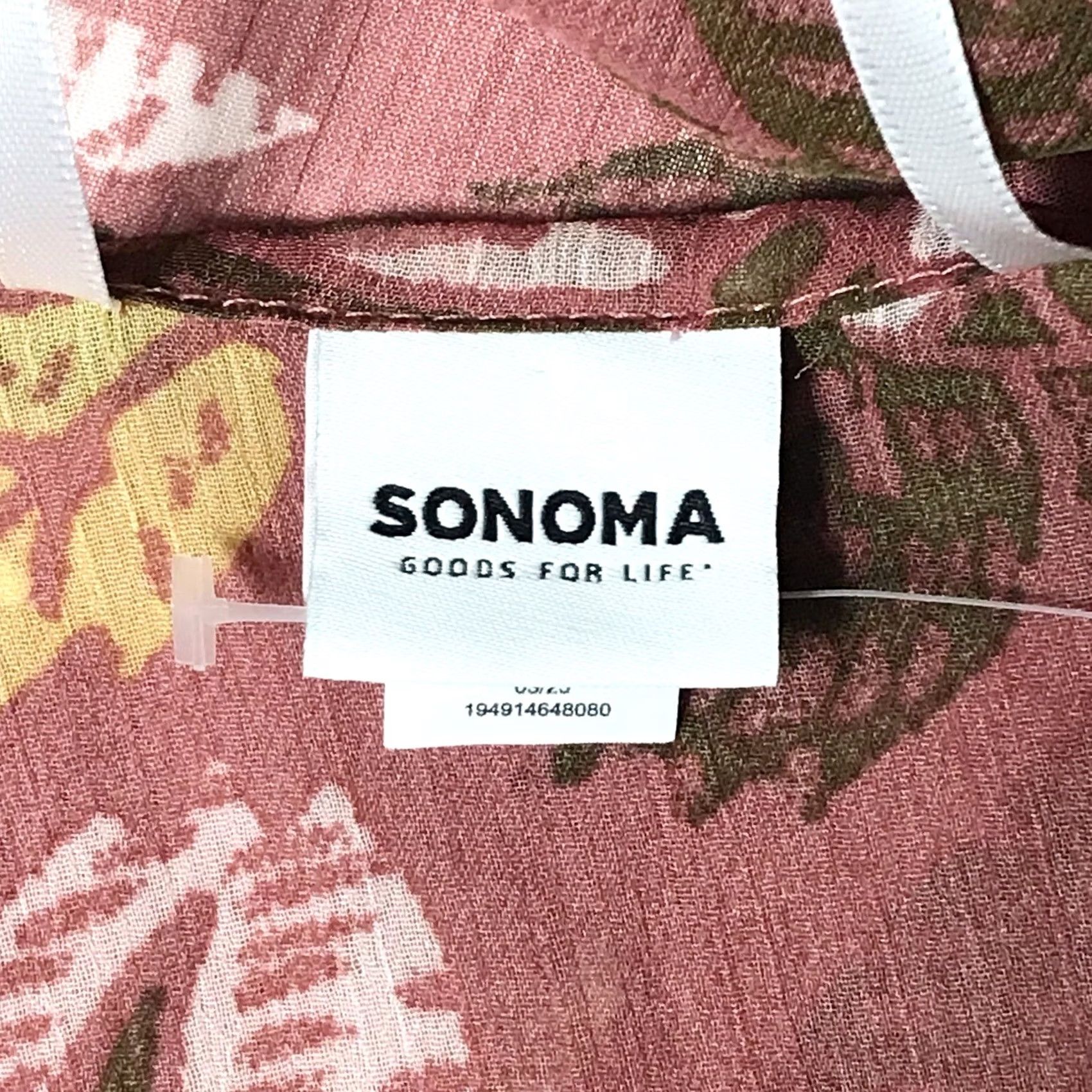 Vintage Sonoma Women Watermelon Red Floral Sheer Open Kimono Duster Cardigan OS Size ONE SIZE - 2 Thumbnail