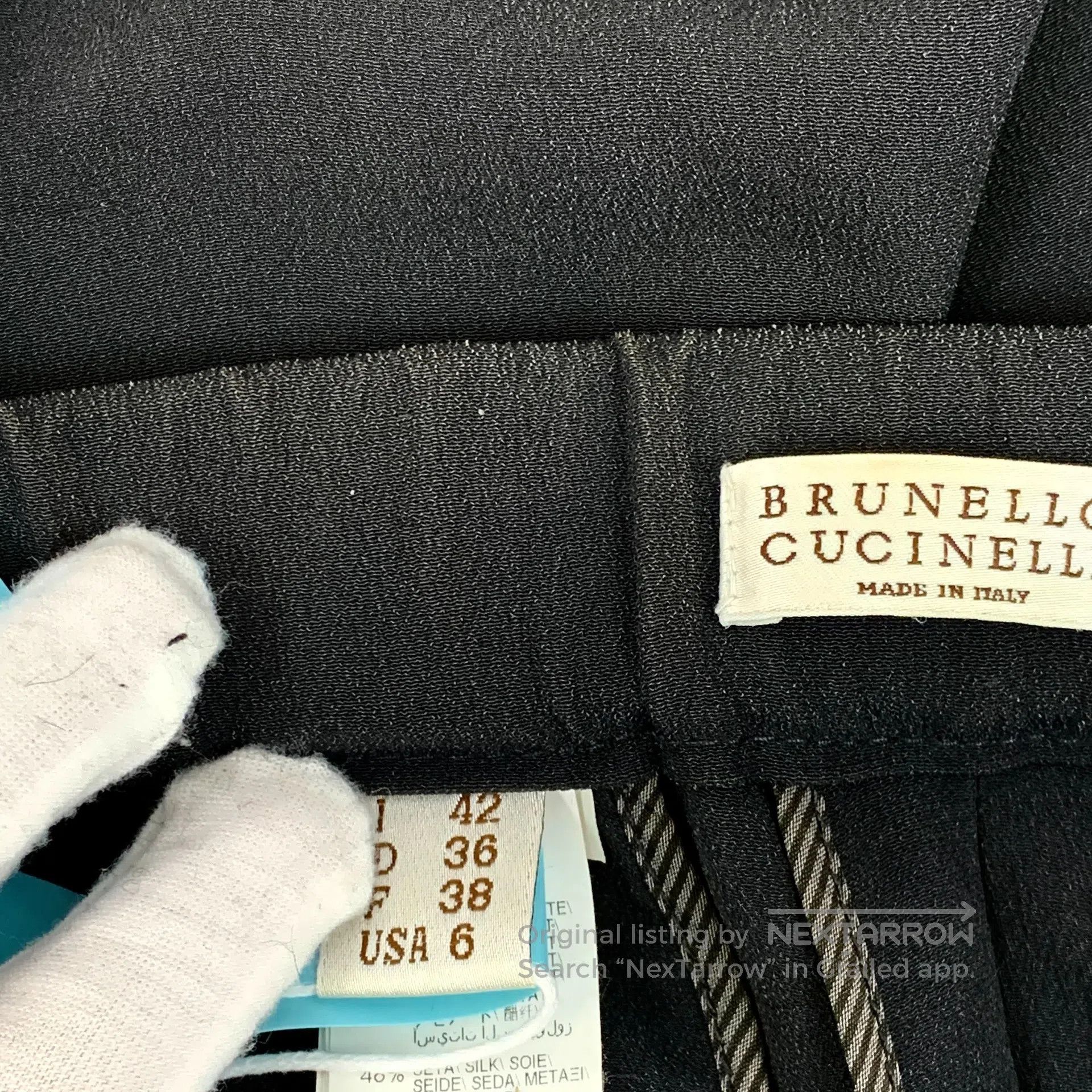 Brunello Cucinelli Brunello Cucinelli Black side stripe silk drawstring casua Size US 26 / EU 42 - 8 Thumbnail