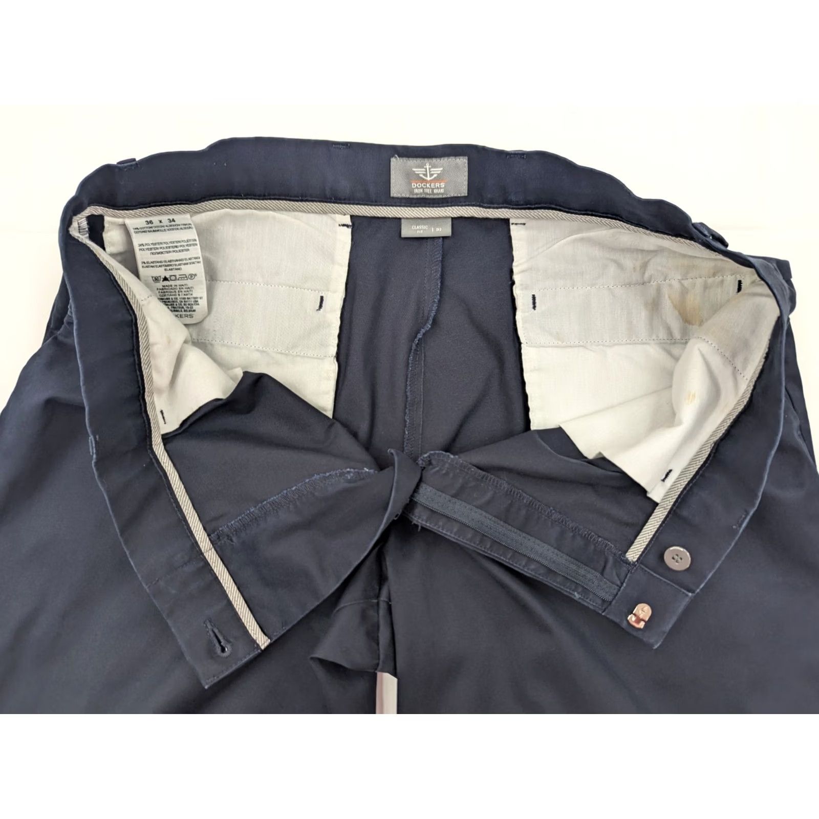 Dockers DOCKERS Classic Fit Khakis Pants 36x34 Blue Mens Straight Leg Jeans/Khakis Style Pants, Regular, Flat Front, Cotton, Vintage No Size US 36 / EU 52 - 7 Thumbnail