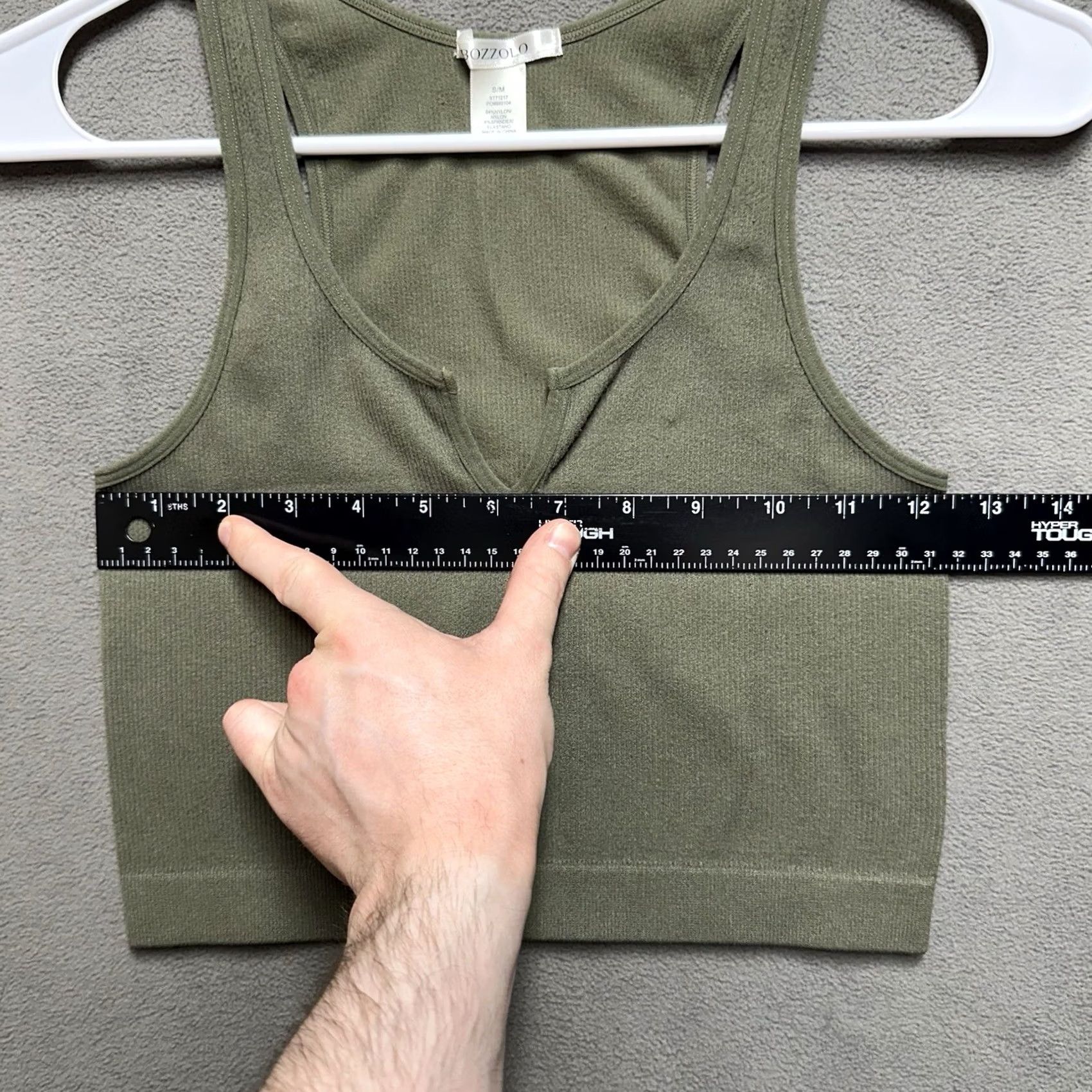 Vintage Bozzolo Tank Top Womens S/M Green Ribbed Cropped V Neck Sleeveless Casual Lightweight Stretch Size S / US 4 / IT 40 - 5 Thumbnail