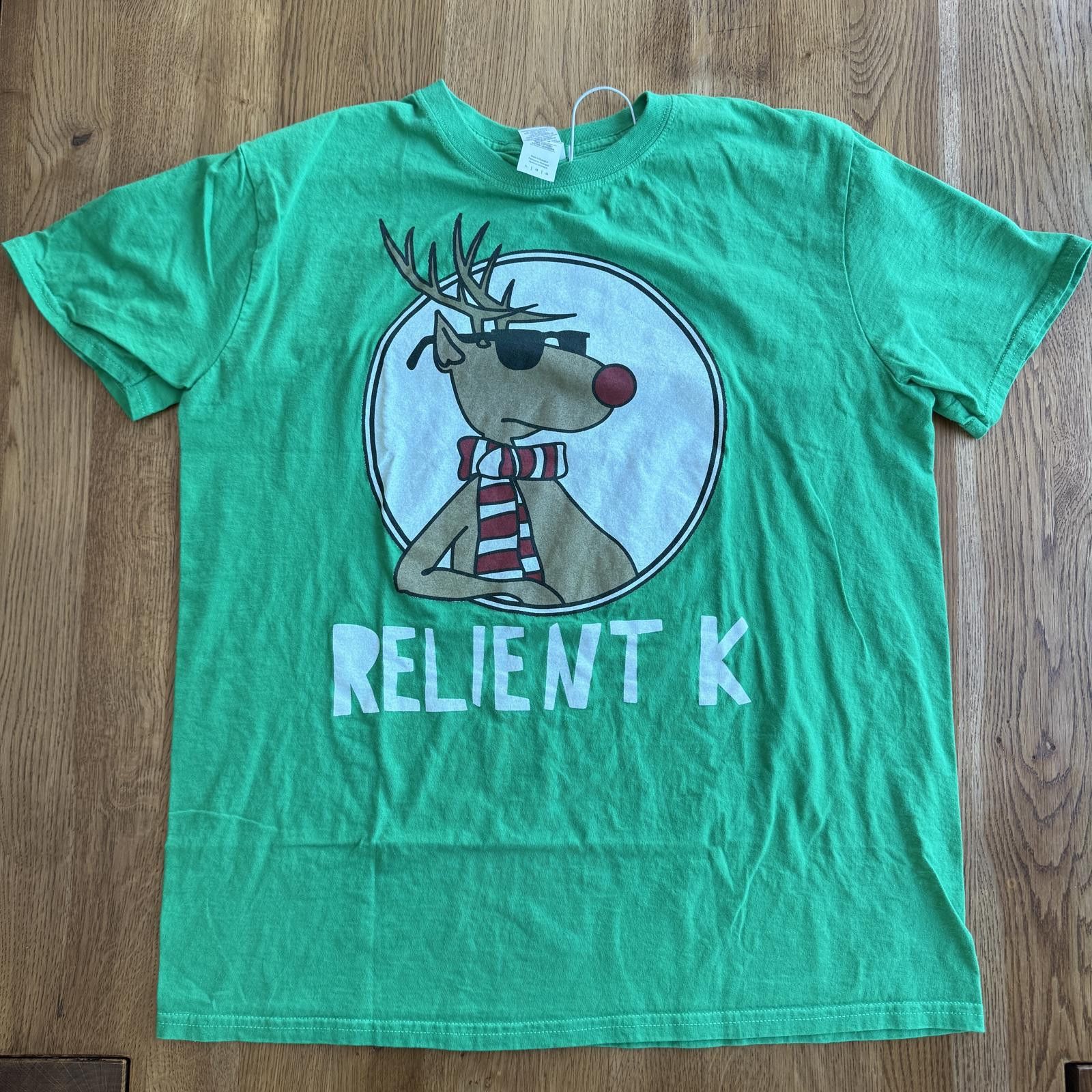 Designer Green Relient K Graphic T-Shirt Size Large Reindeer Vintage Size US L / EU 52-54 / 3 - 1 Thumbnail