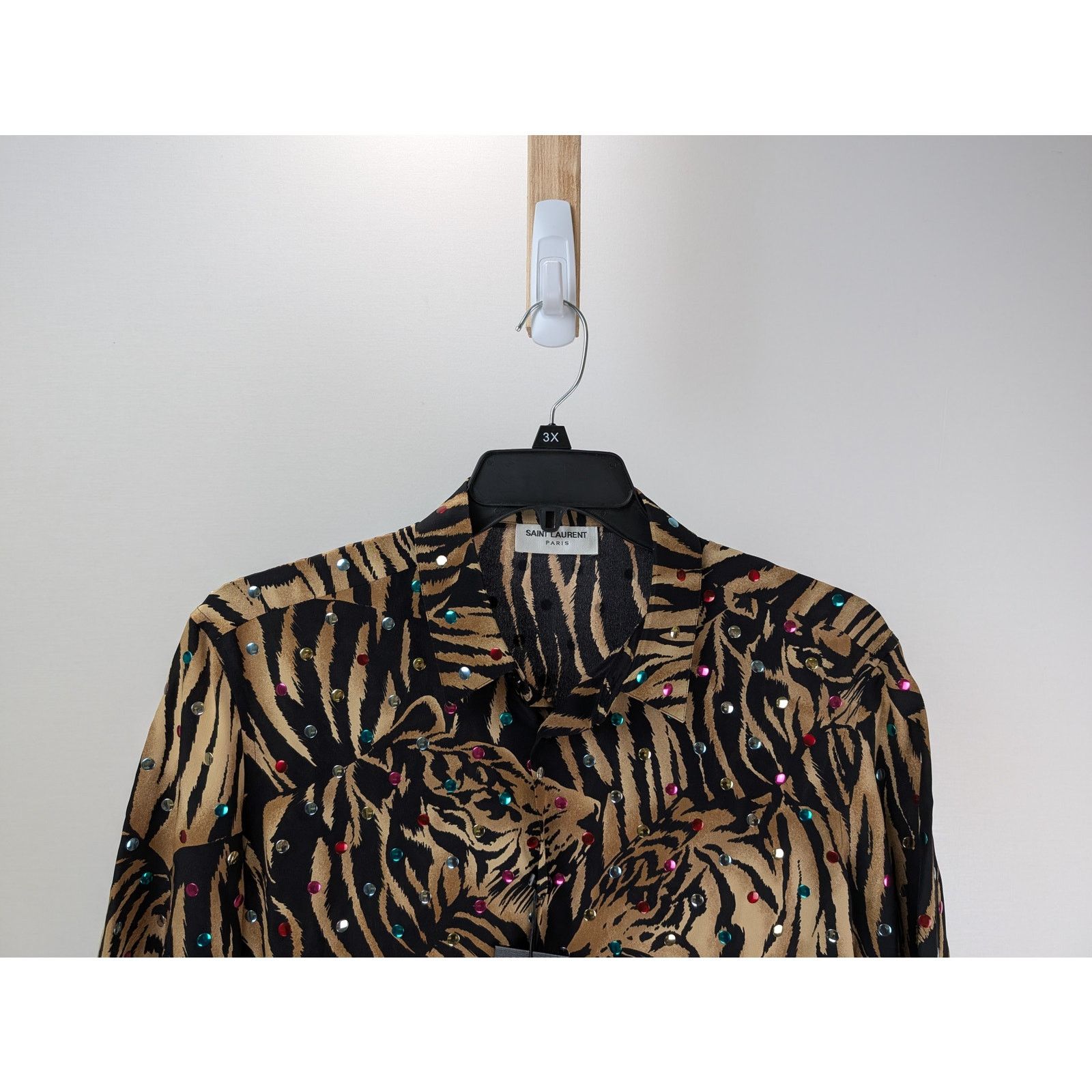 Saint Laurent Paris o1rshd1 Chemise Polo Tigre H H Button up Shirt in Multicolor Size US XS / EU 42 / 0 - 2 Thumbnail