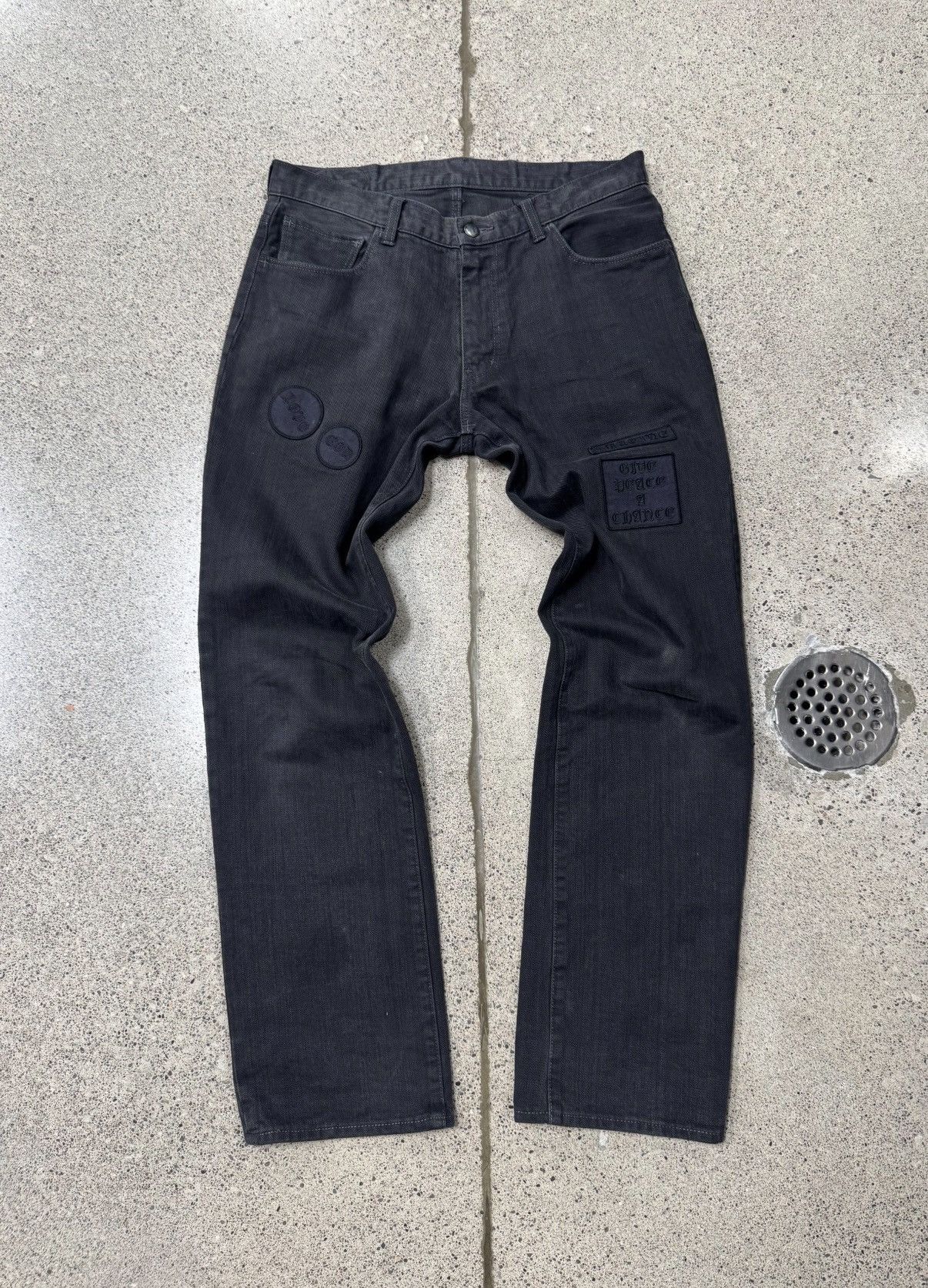 Takahiromiyashita The Soloist. A/W2004 Number (N)ine ‘Give Peace A Chance’ Patchwork Denim Size US 34 / EU 50 - 1 Thumbnail