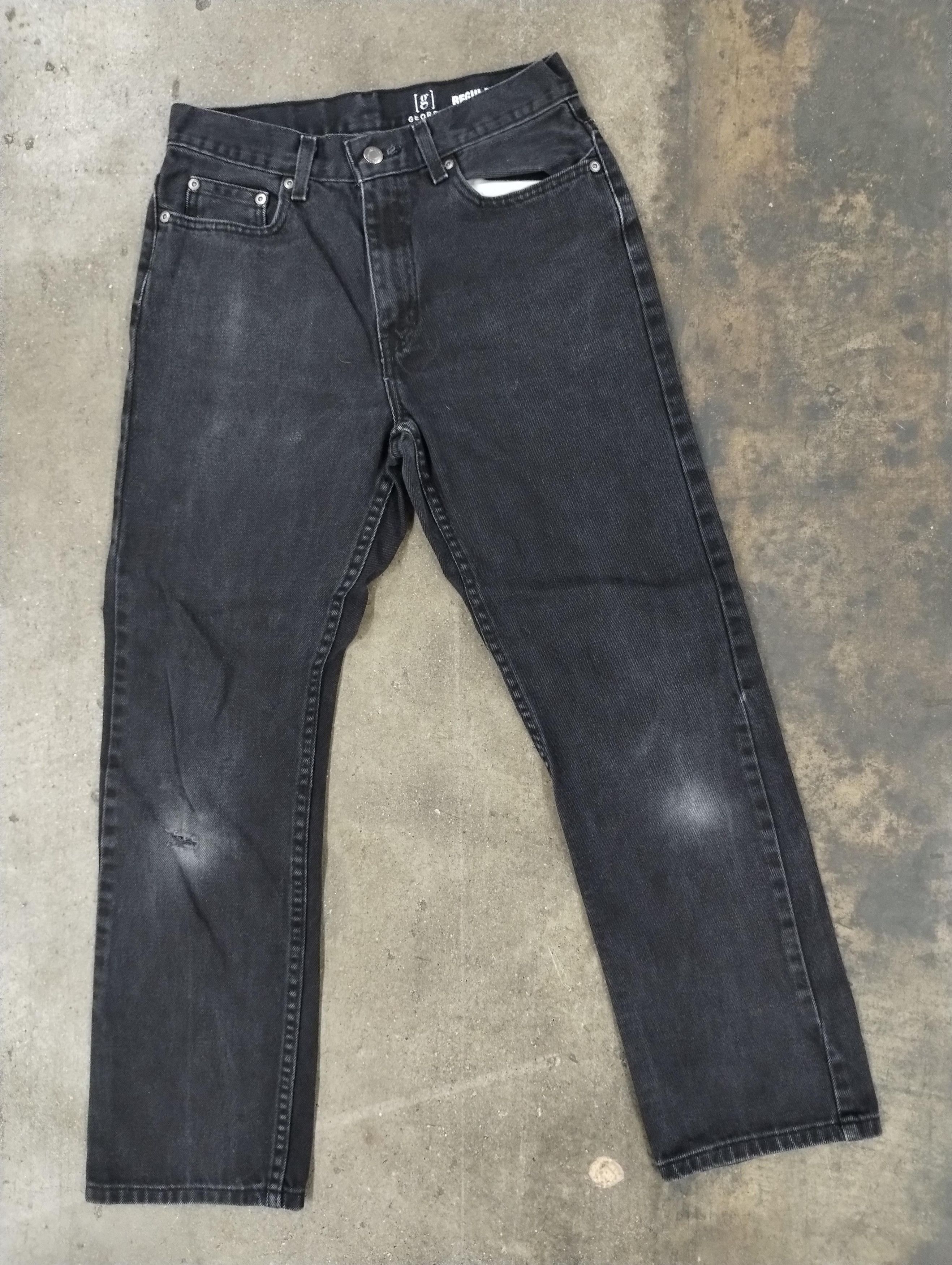 Vintage Vintage George Black Denim 29x30 Size US 29 - 1 Thumbnail