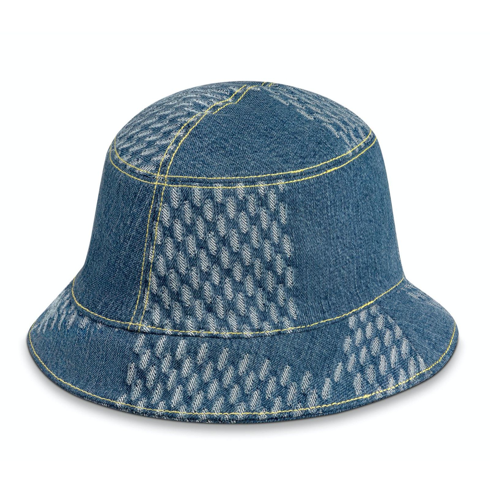 Louis Vuitton Louis Vuitton Nigo Wave Denim Logo Sun Bucket Hat M 58cm Size ONE SIZE - 11 Thumbnail