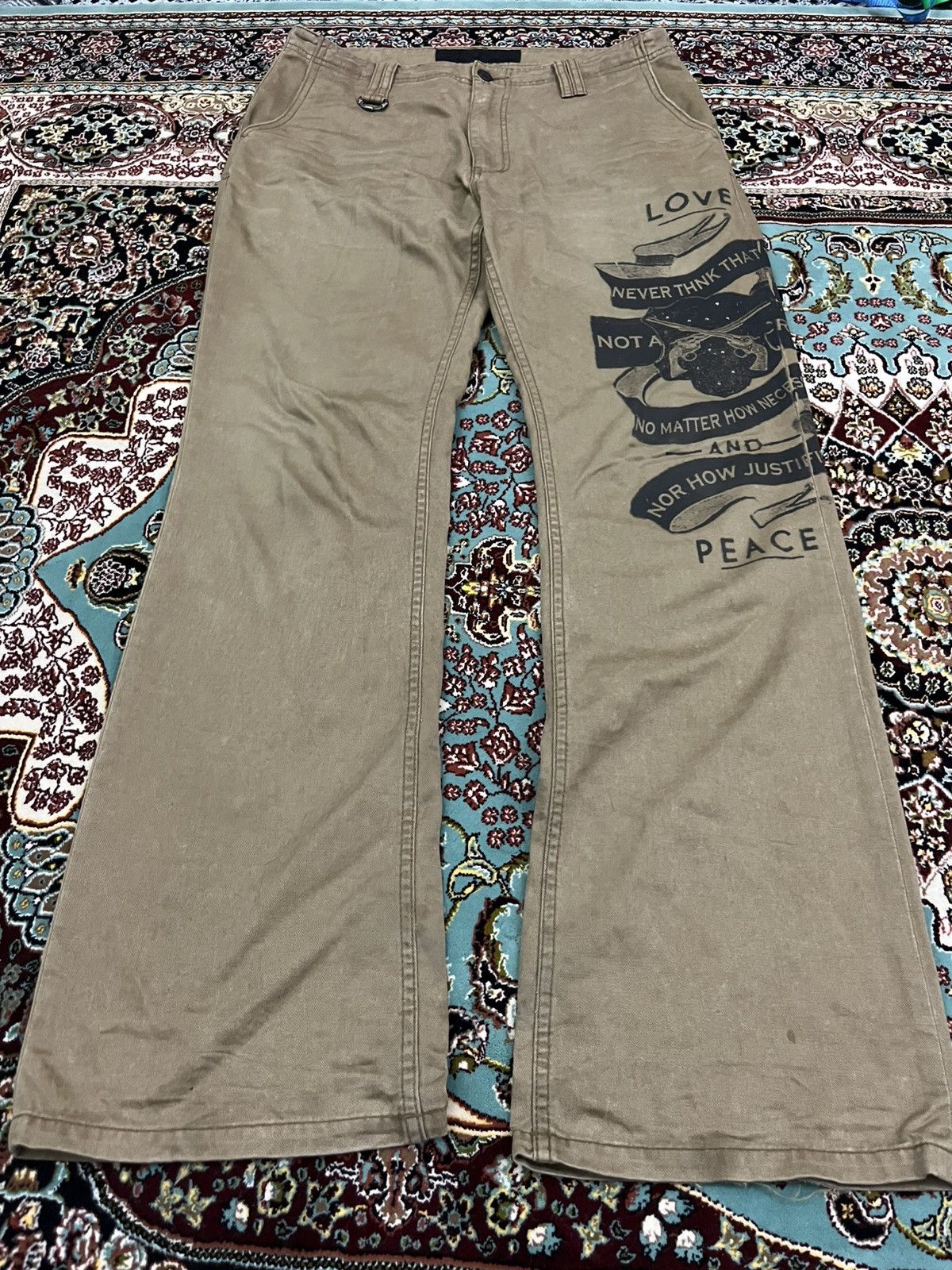 Mastermind Japan × Roar 💥CRAZY💥Gun Crosses R.O.A.R Love Peace Printed Pants Size US 33 - 5 Thumbnail