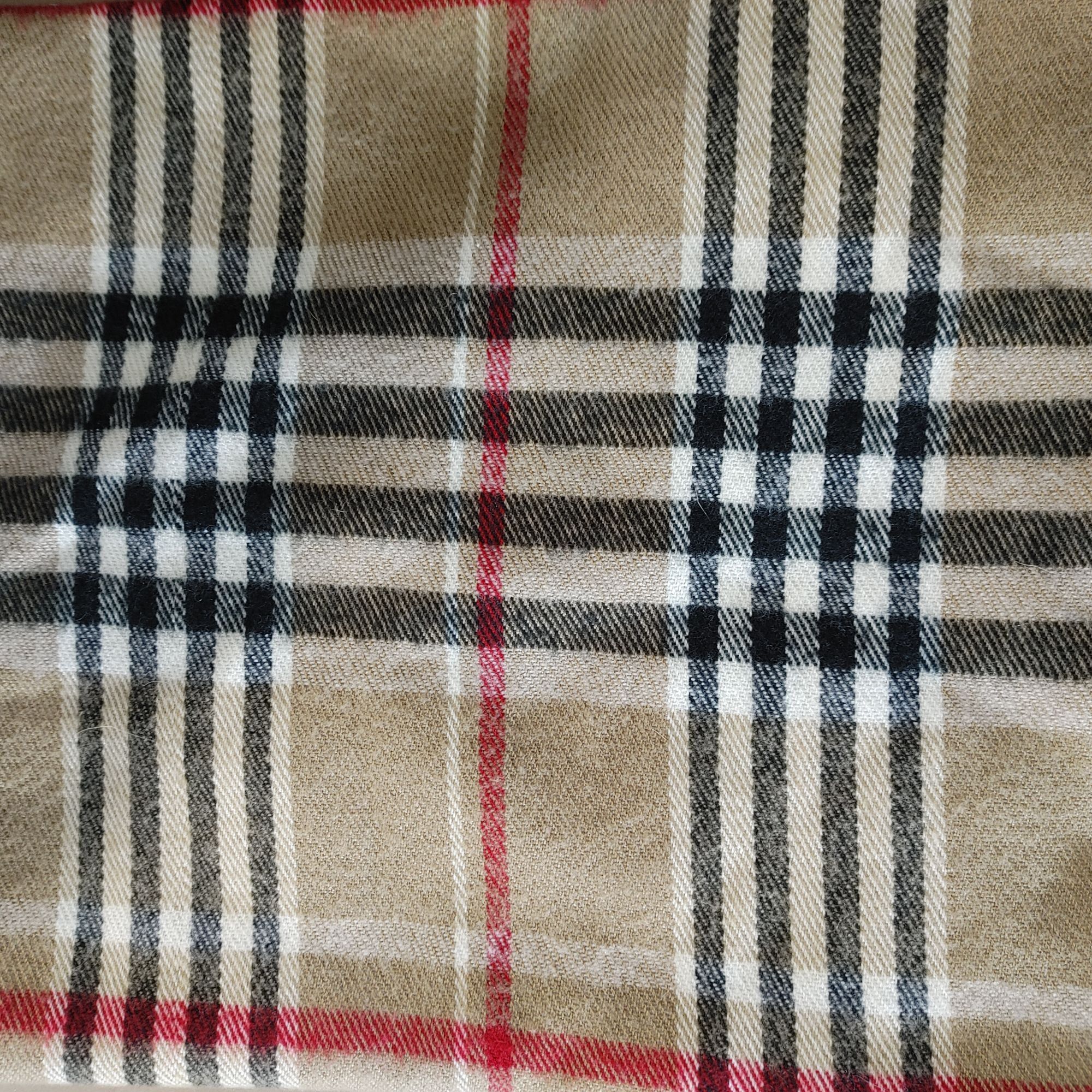 Other Nova Check Beige Plaid Scarf Wrap Blend Fringe 60 by 12 Clas Size ONE SIZE - 6 Thumbnail