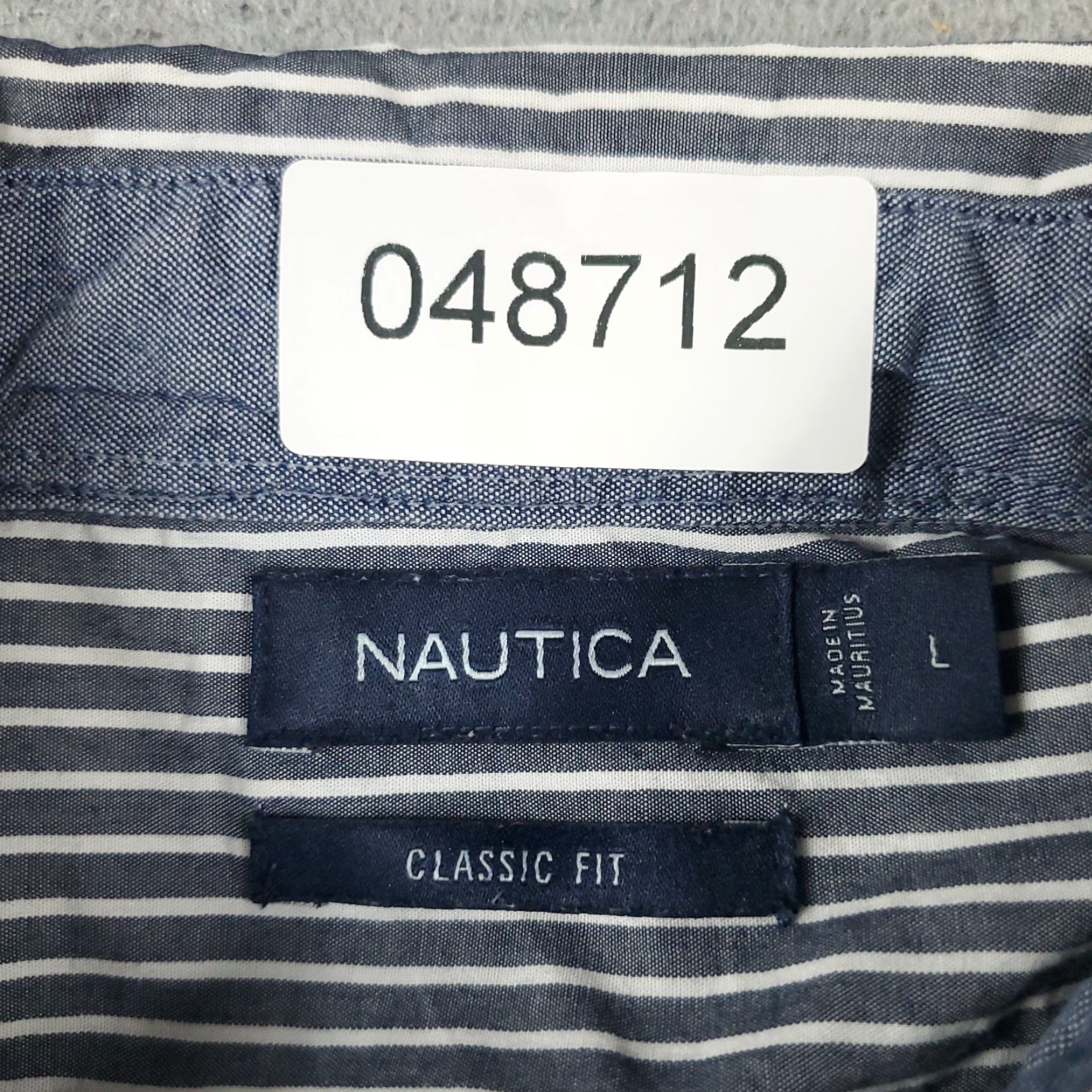 Nautica VINTAGE Nautica Shirt Mens Large Blue Striped Casual Button Up Short Sleeve Cotton Summer Classic Size US L / EU 52-54 / 3 - 6 Thumbnail