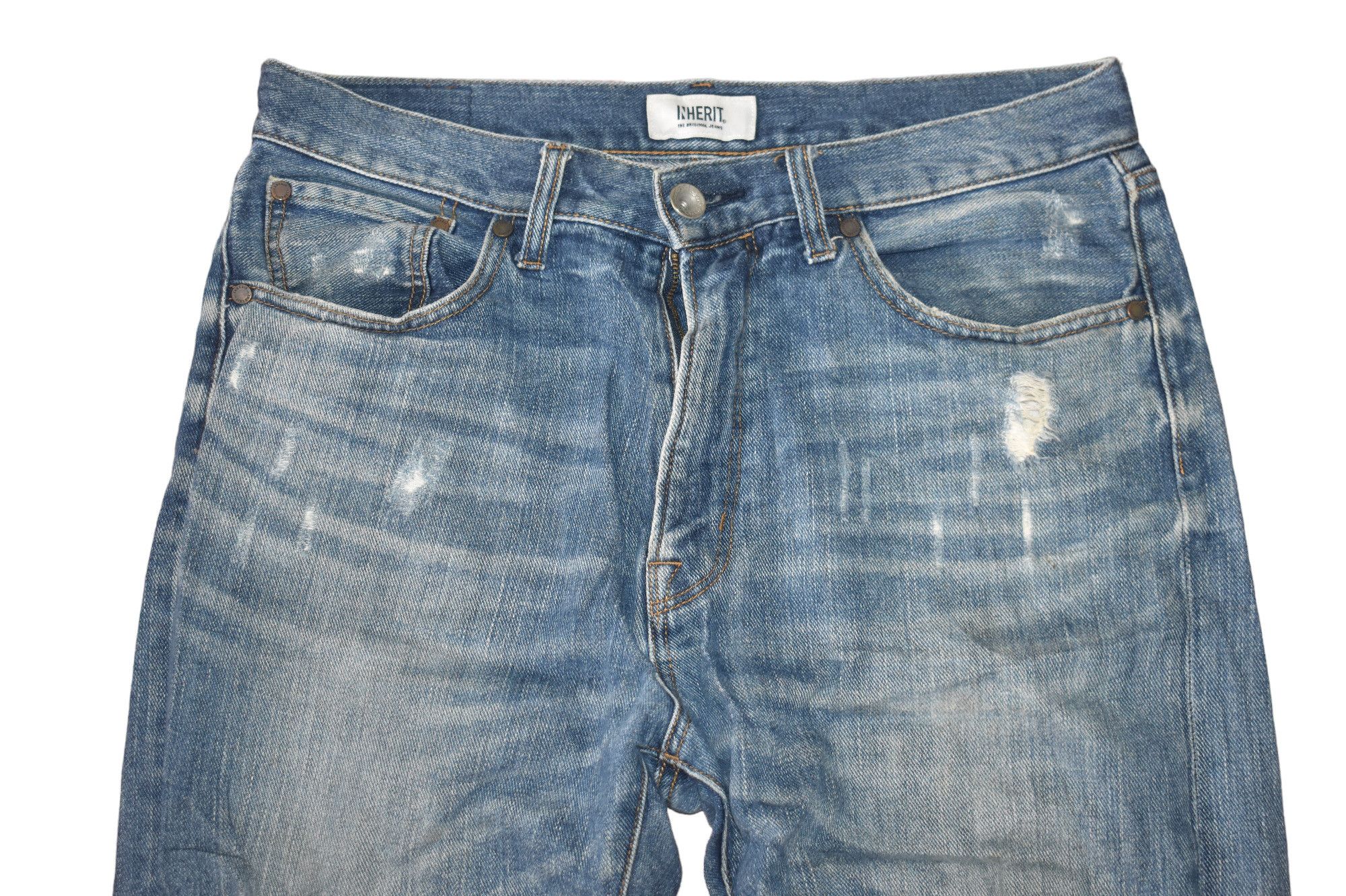 Japanese Brand × Jean Japanese Inherit Distress Slim Denim size 33 Size US 33 - 3 Thumbnail