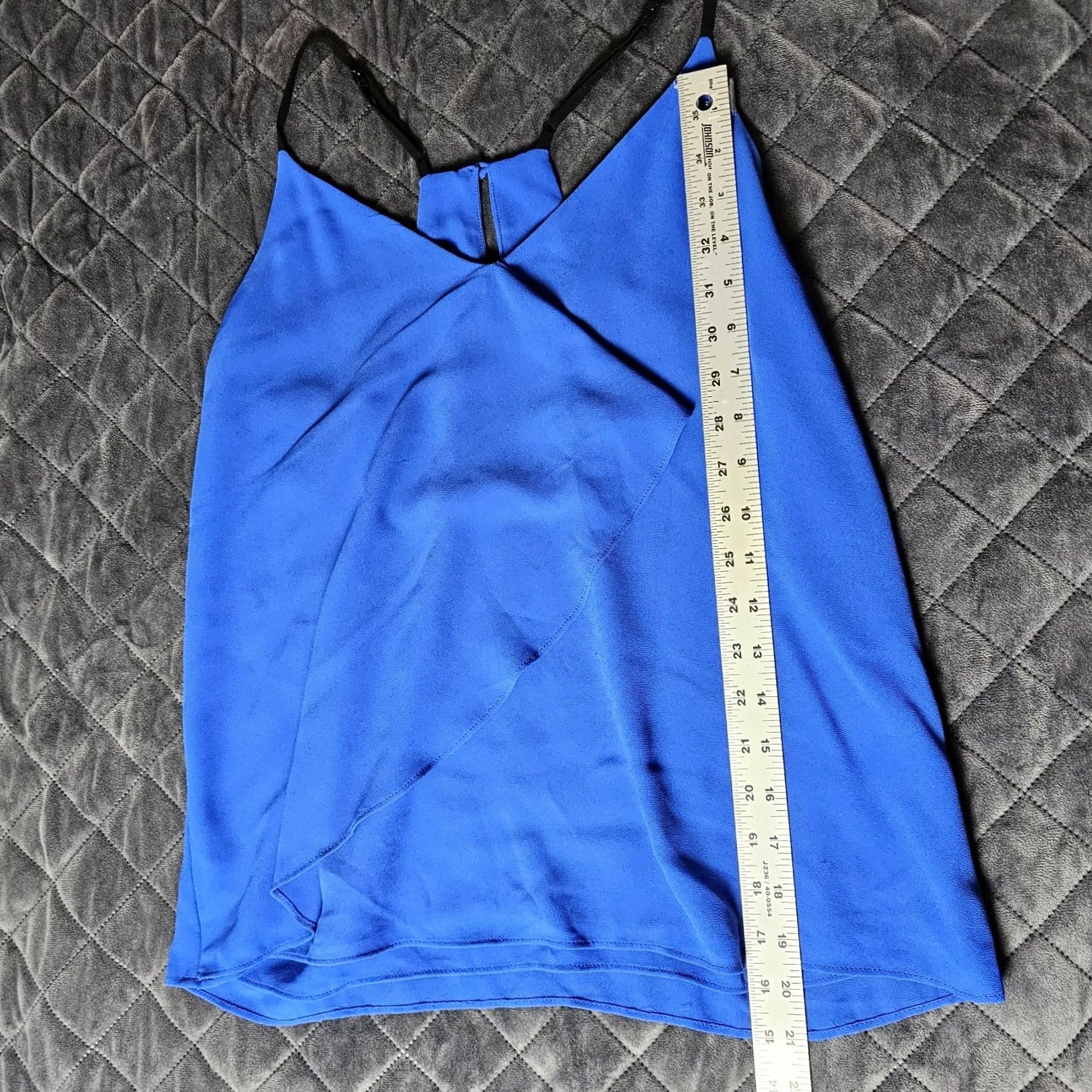 Vintage Naked Zebra Blouse Sleeveless Blue Tank Top Sheer Women Size M Button Pullover Casual Party/Cocktail Travel Knit Polyester Silk-like? Size M / US 6-8 / IT 42-44 - 3 Thumbnail