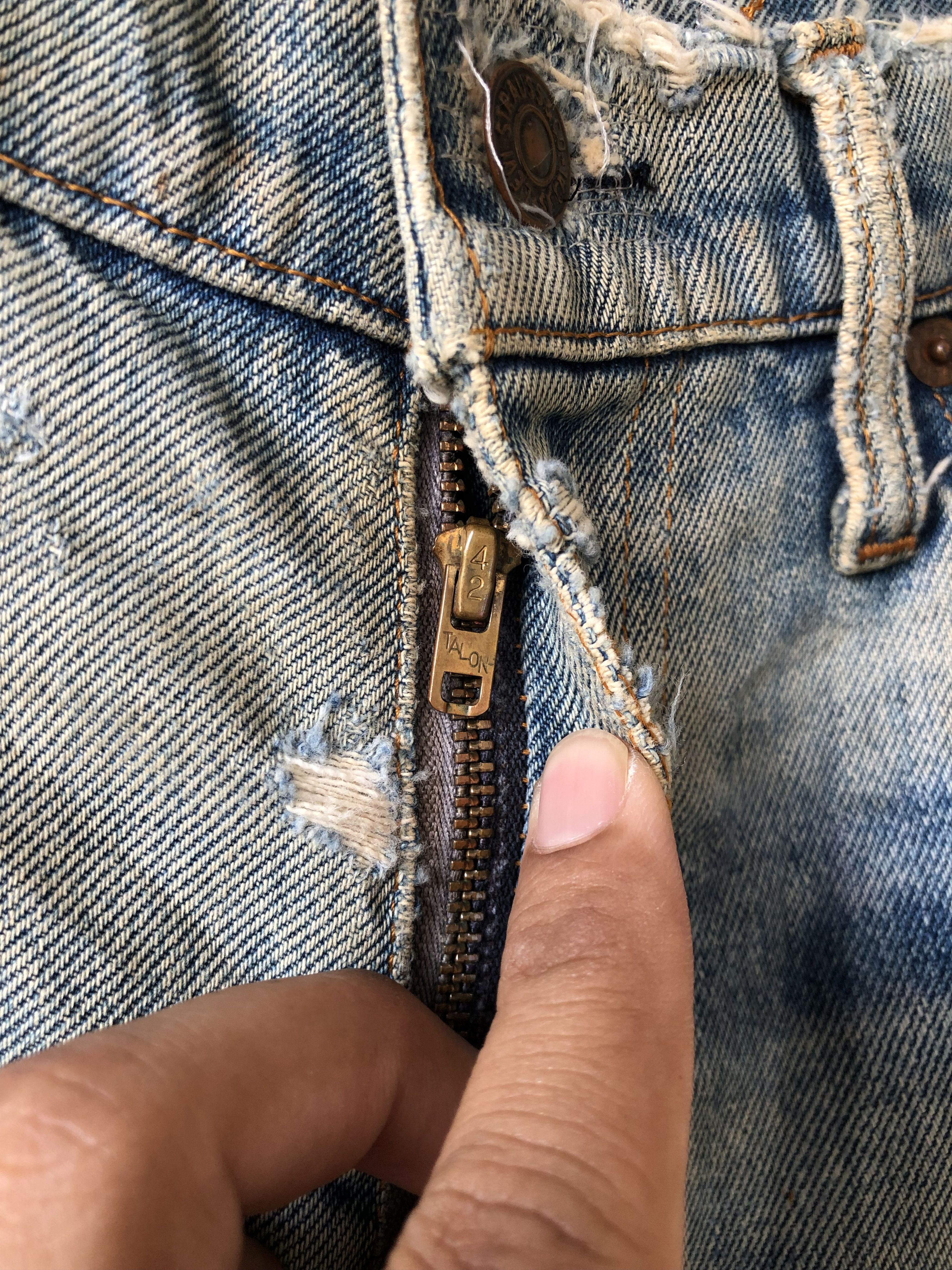 Levi's Vintage 90s Levis Distressed Denim Flare Pants Size US 29 - 7 Thumbnail