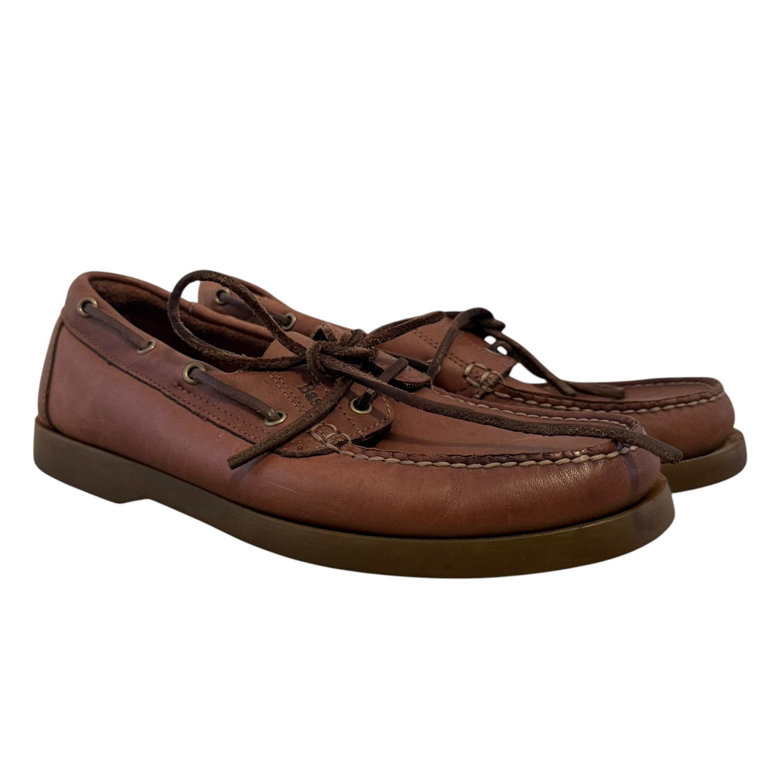 Bass Bass Seafarer Men's 8M Boat 2 Eye Lace Up Genuine Leather Size US 8 / EU 41 - 8 Thumbnail