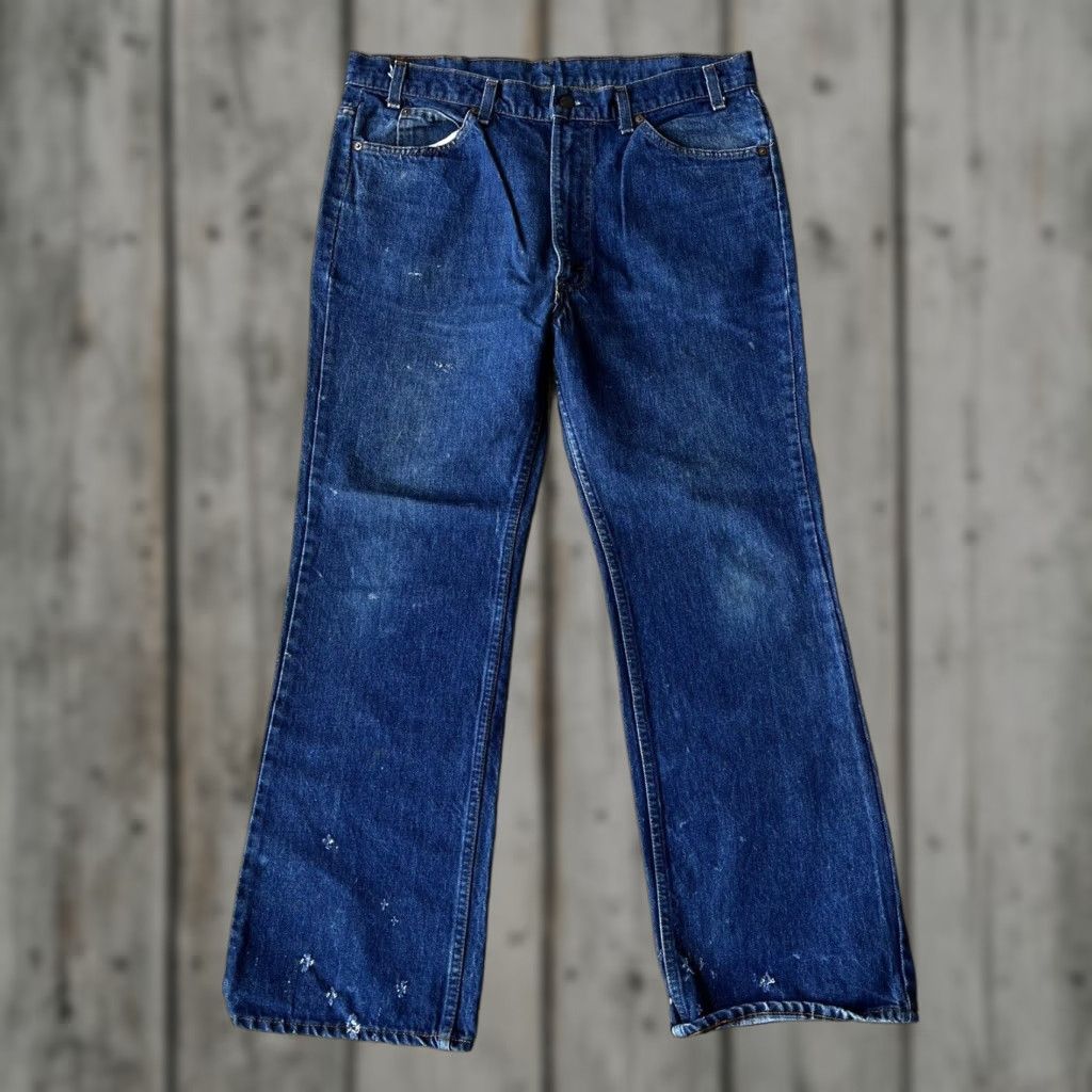 VINTAGE Levi's Jeans 20517-0217 Bootcut Orange Tab 38x30 Made in USA Mens Denim 70s 80s USA 517 Bootcut Jeans