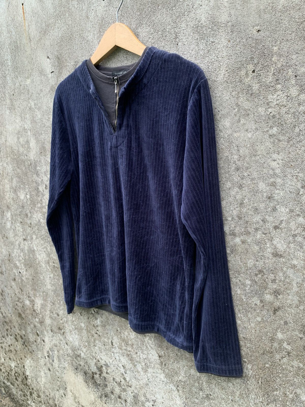 If Six Was Nine × Japanese Brand × Le Grande Bleu (L.G.B.) Y2k thruxton double layer velour corduroy grunge longsleeve Size US M / EU 48-50 / 2 - 2 Thumbnail