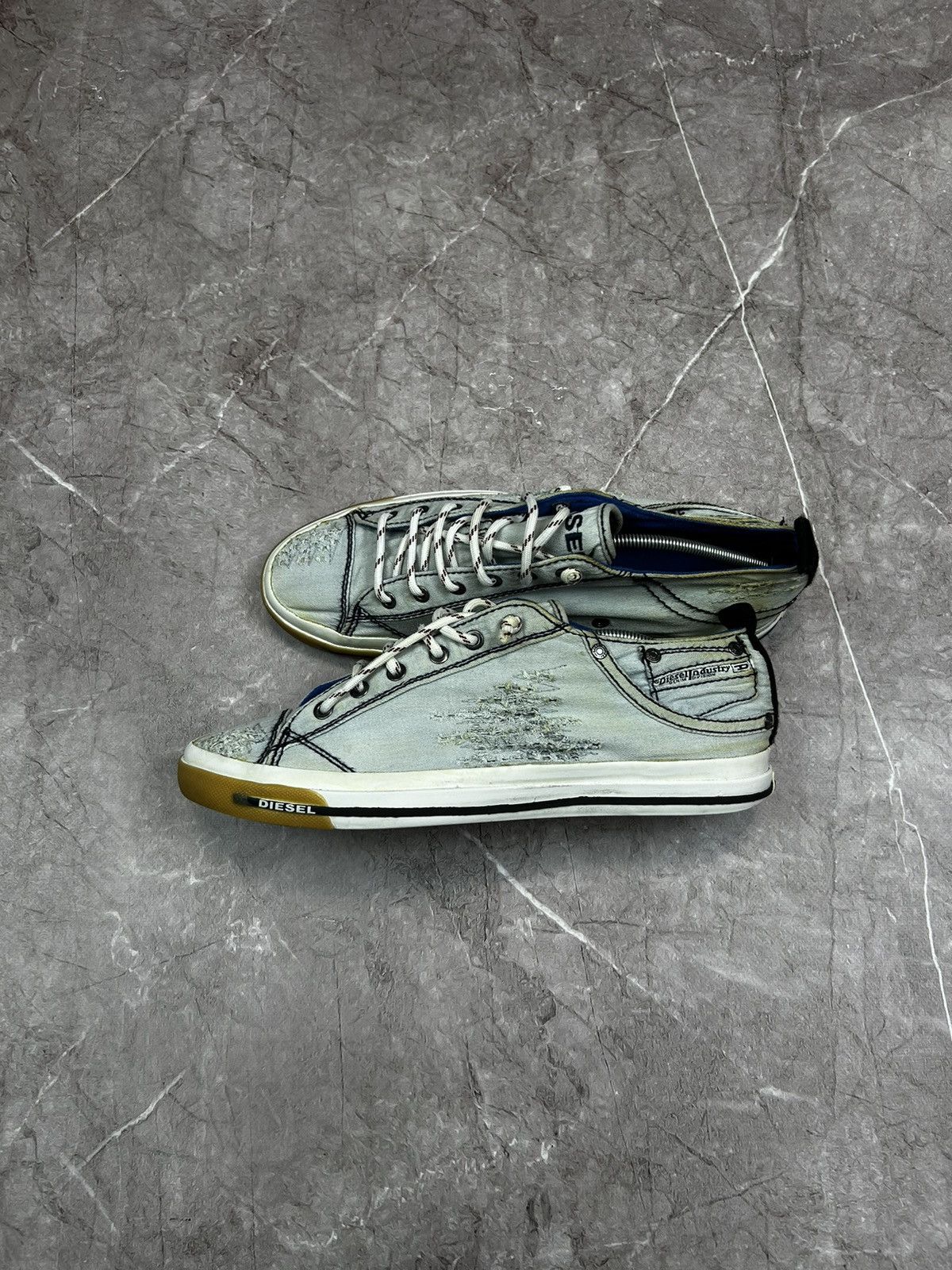 Diesel × Vintage Vintage Diesel industry division Distressed Low Sneakers Y2K Size US 10 / EU 43 - 8 Thumbnail