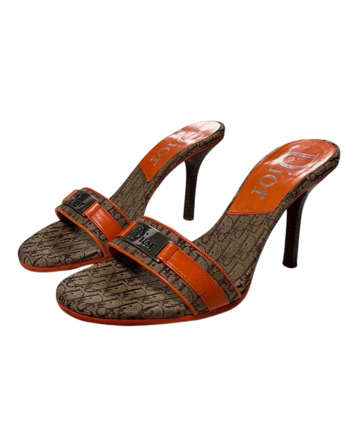 Dior CHRISTIAN DIOR S/S 2005 Diorissimo Trotter Slide Heeled Mule Size US 4.5 / IT 34.5 - 1 Thumbnail