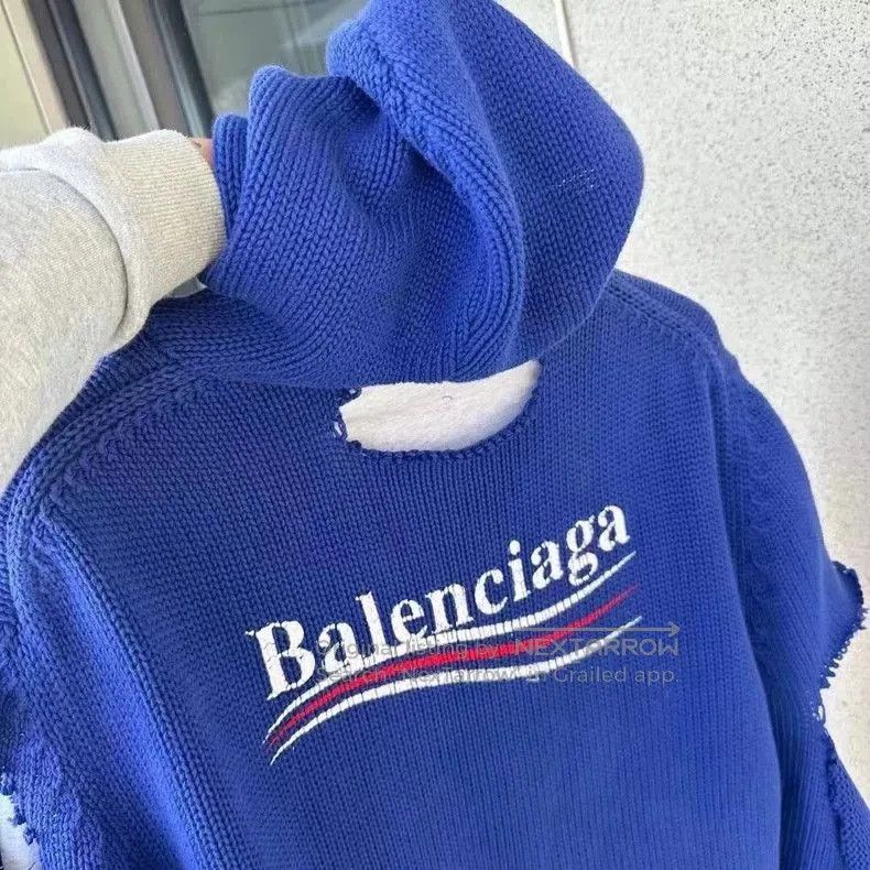 Balenciaga Balenciaga Blue Distressed Fake Two. Size US XS / EU 42 / 0 - 5 Thumbnail