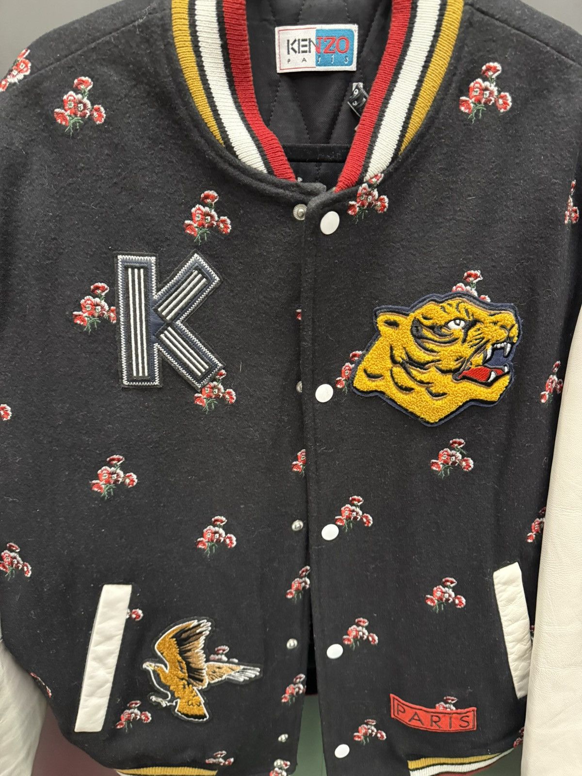 Kenzo Kenzo Multicolor Leather Tiger Varsity Jacket Size US M / EU 48-50 / 2 - 4 Thumbnail