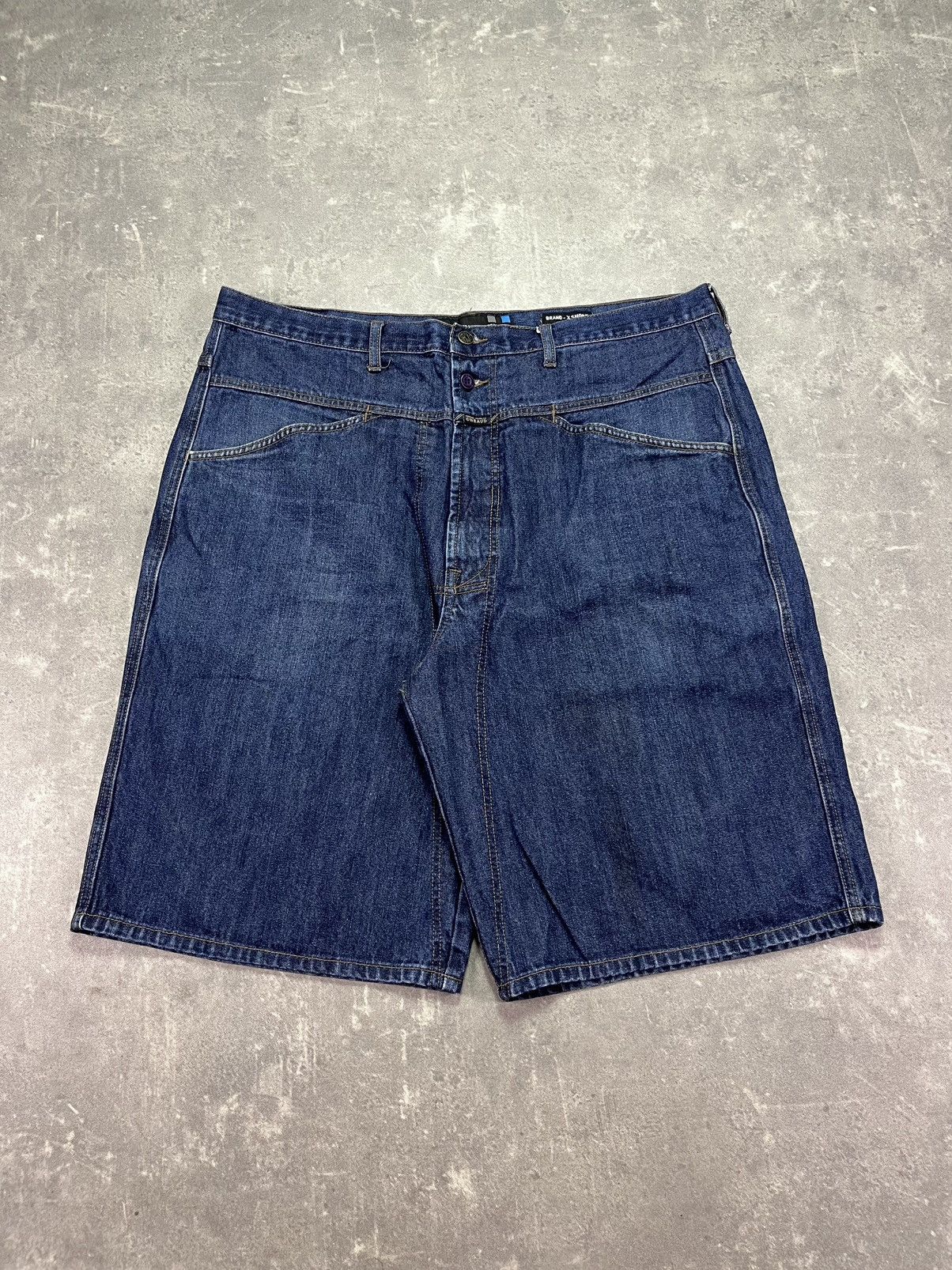 Marithe + Francois Girbaud Marithe + Francois Girbaud Baggy Logo Denim Jorts Shorts 40 Size US 40 / EU 56 - 2 Thumbnail