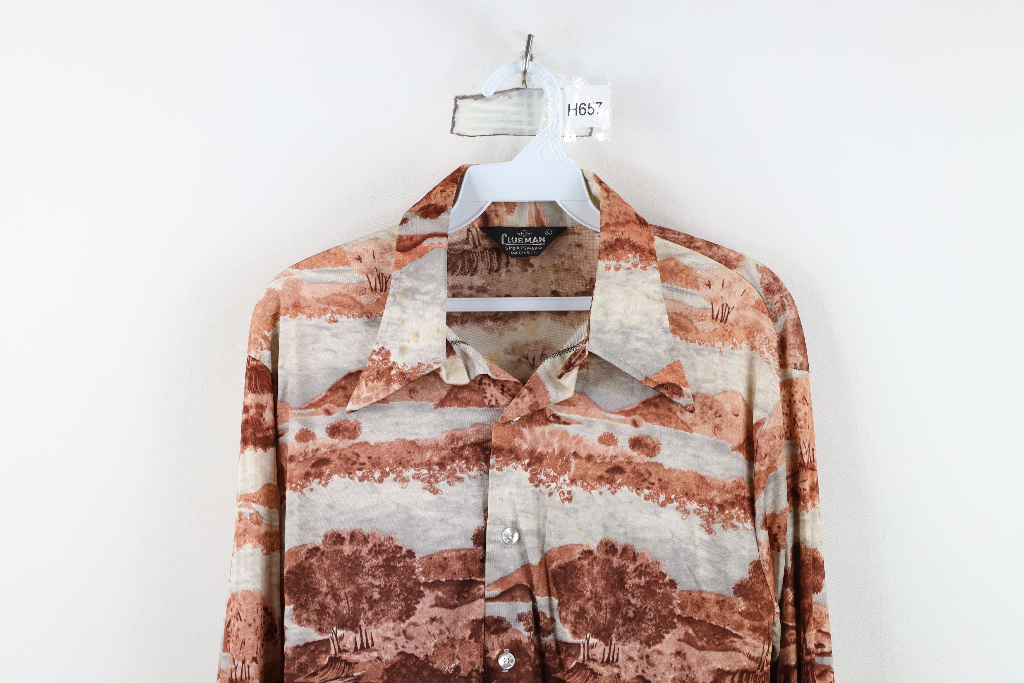 Vintage Vintage 70s Streetwear All Over Print Knit Button Shirt USA Size US L / EU 52-54 / 3 - 2 Thumbnail