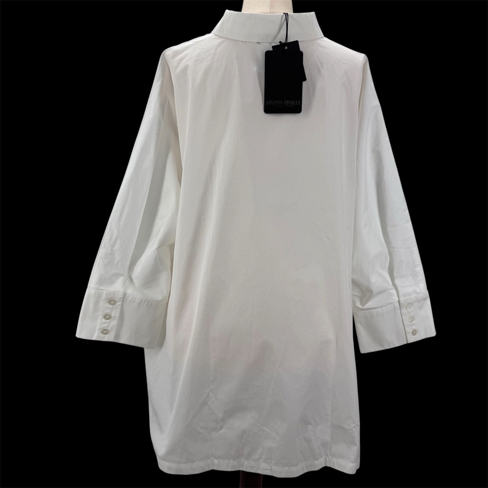 Marina Rinaldi Marina Rinaldi White Cotton Button Up Shirt & Pant Set Plus Size 3XL / US 20-22 - 7 Thumbnail