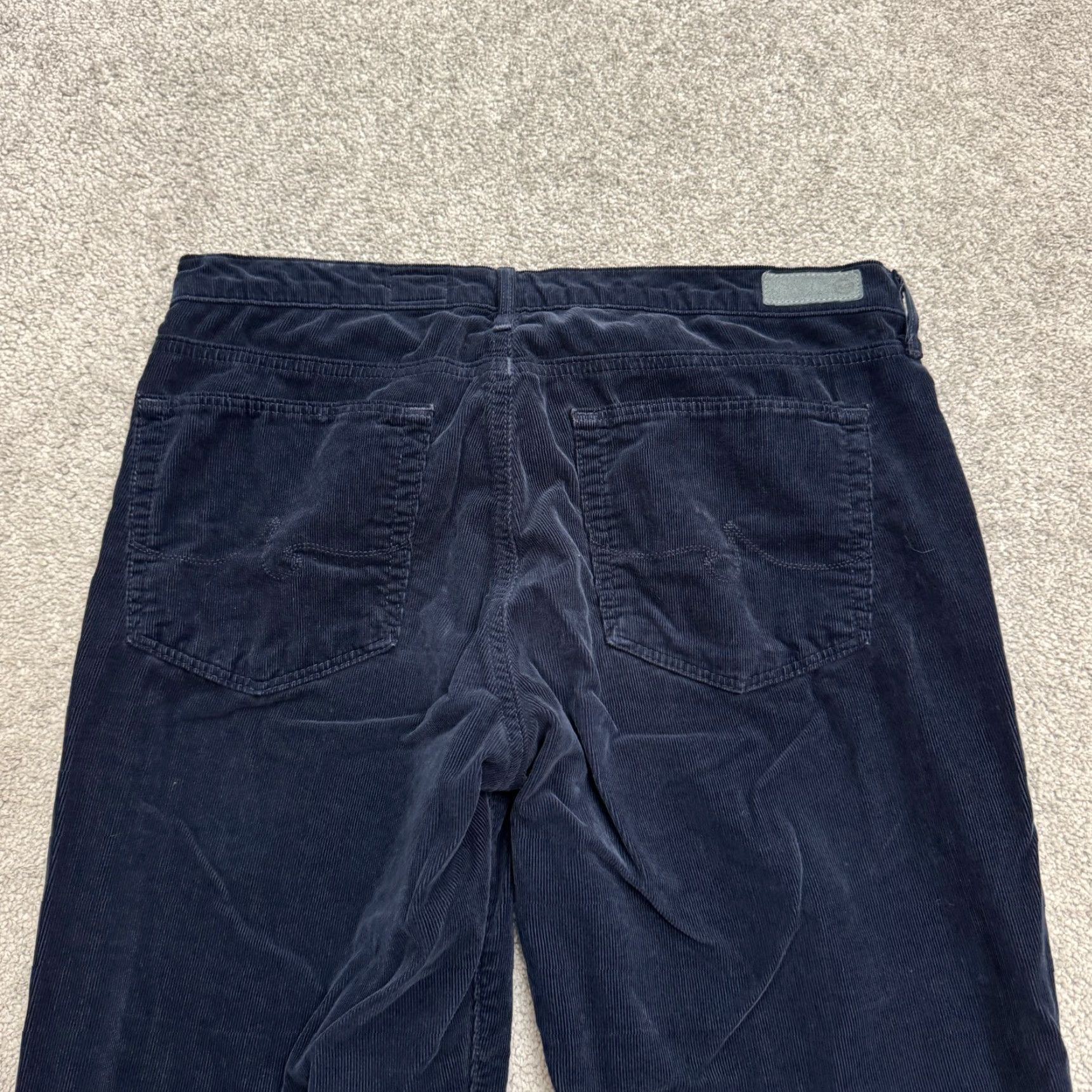 Vintage AG Adriano Goldschmied The Prima Cigarette Corduroy Pants Womens 30R Navy Blue Size 30" / US 8 / IT 44 - 3 Thumbnail