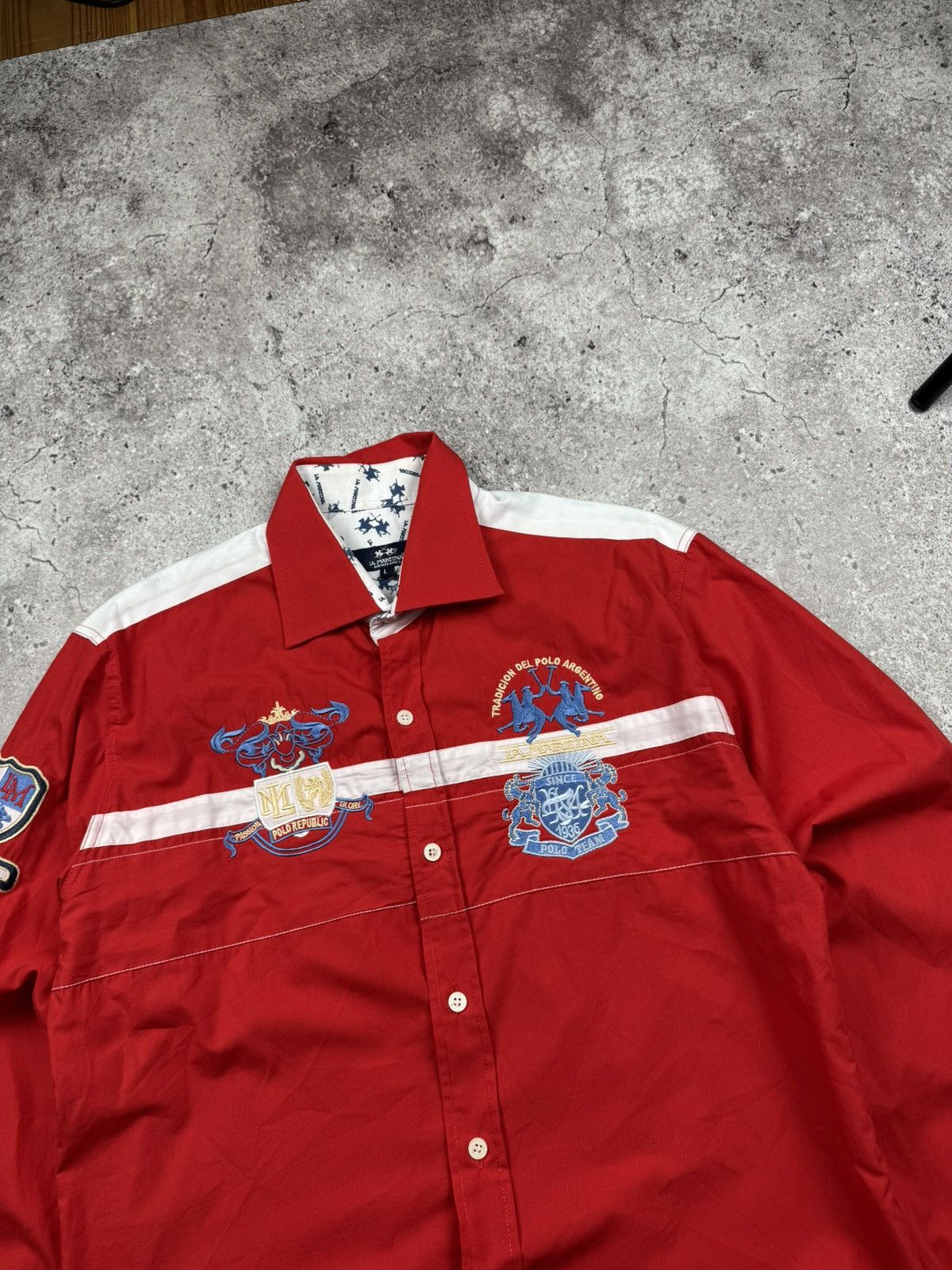 La Martina Vintage La Martina Button Polo Shirt Big Logo Japanese Y2K Size US L / EU 52-54 / 3 - 6 Thumbnail