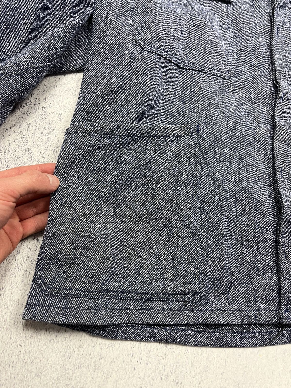 Vintage Vintage 90's French Work Denim Jacket Le Laboureur Lutteurs Size US L / EU 52-54 / 3 - 8 Thumbnail