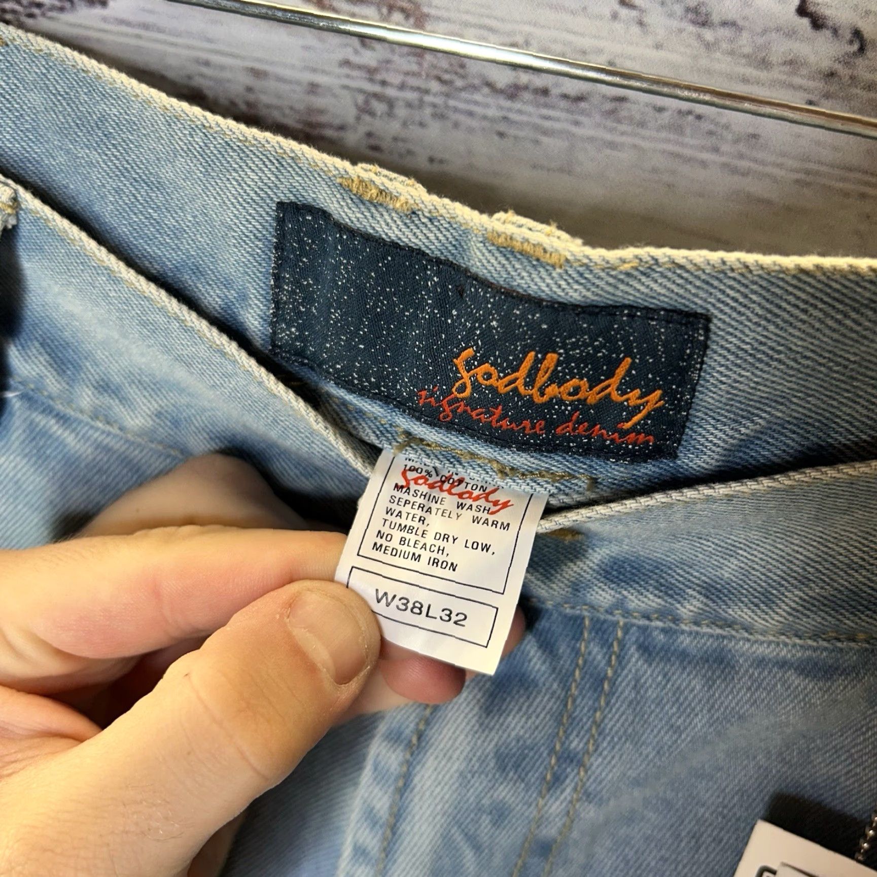 Denime VINTAGE Godbody Jeans Carpenter 36x31 Men Regular Denim Blue 5-Pocket Hip-Hop 90s Style Size US 36 / EU 52 - 6 Thumbnail