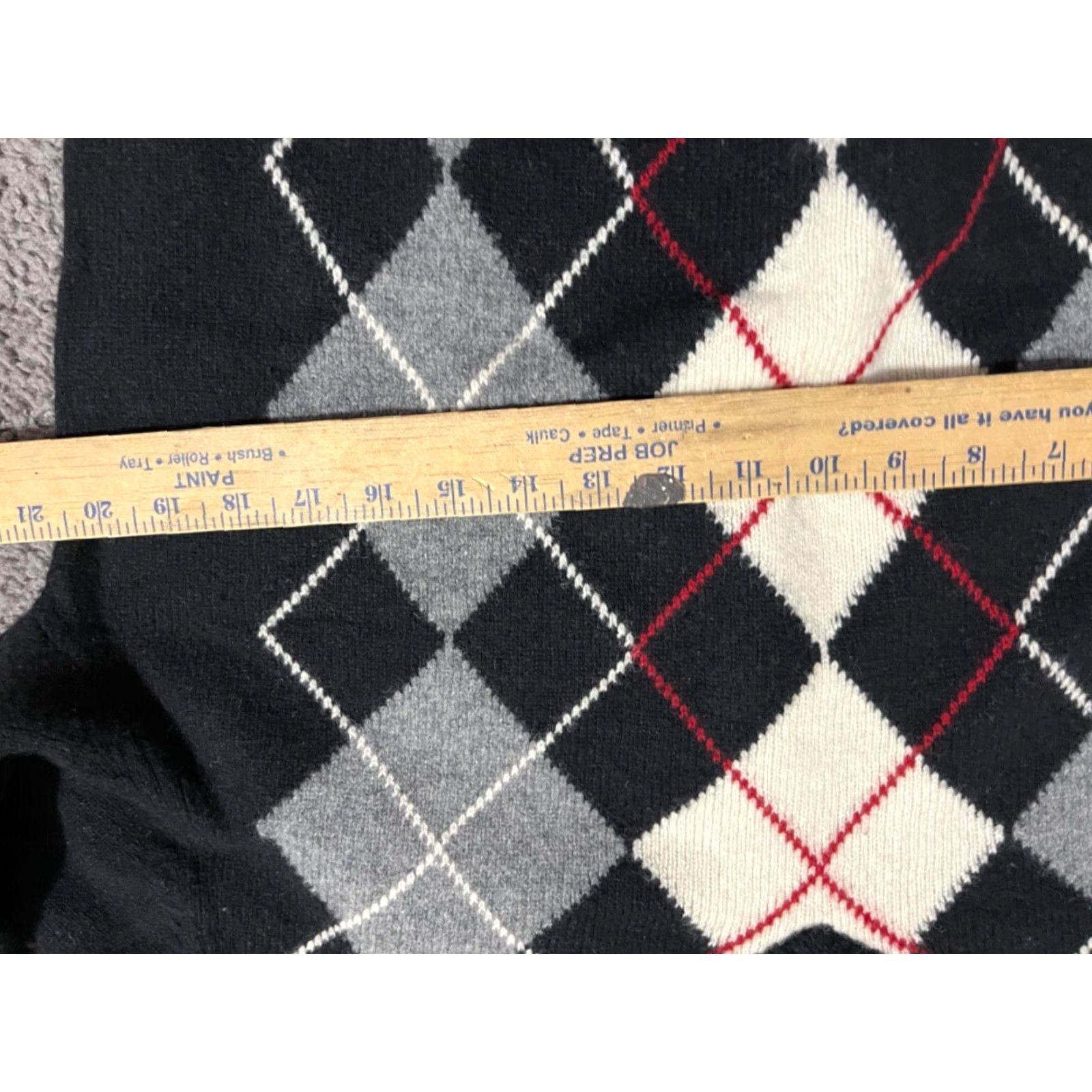 H&M H&M LOGG Sweater L Black Pullover Argyle Diamond Knit V-Neck Mens Size US L / EU 52-54 / 3 - 4 Thumbnail