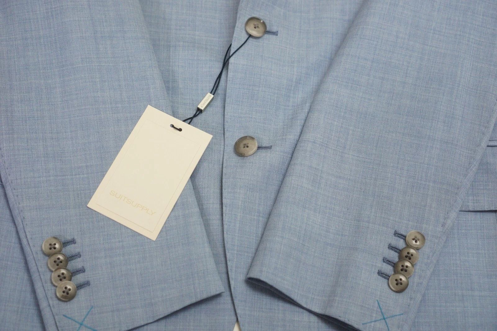 Suitsupply Men Suitsupply Suit Blue Lazio Tropical blue Angelico US40L Size 40L - 5 Thumbnail