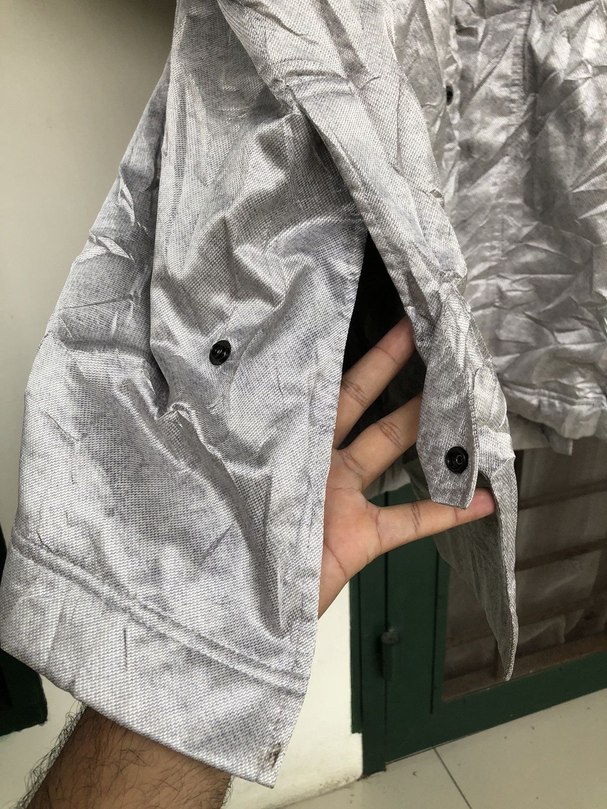 Nike × Vintage Vintage Nike Silver Long Coat Fleece Jacket Size US XL / EU 56 / 4 - 17 Thumbnail