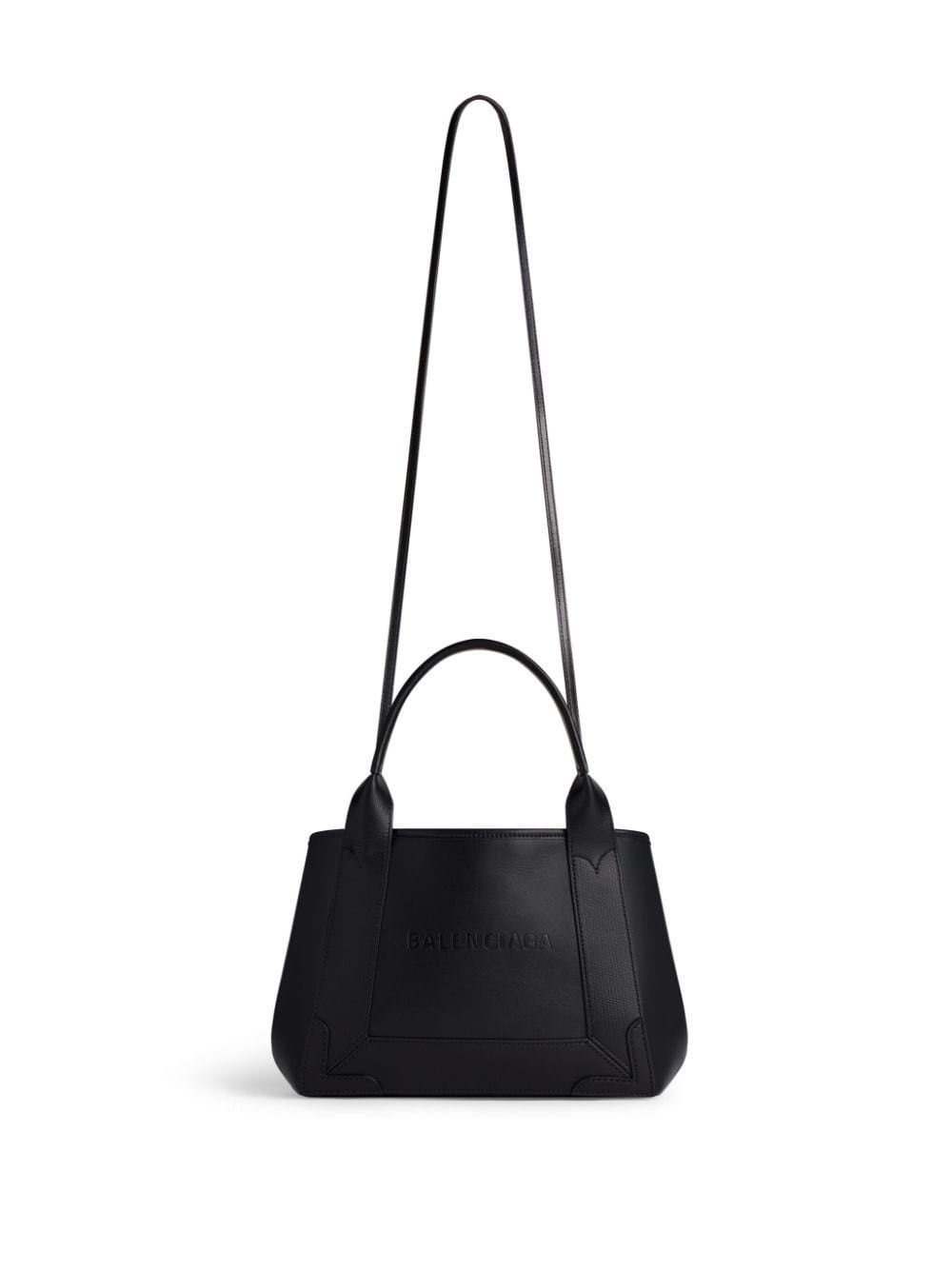 Balenciaga o1mt1gz0125 Size: OS / Debossed-Logo Leather Tote Bag Black Size ONE SIZE - 3 Thumbnail