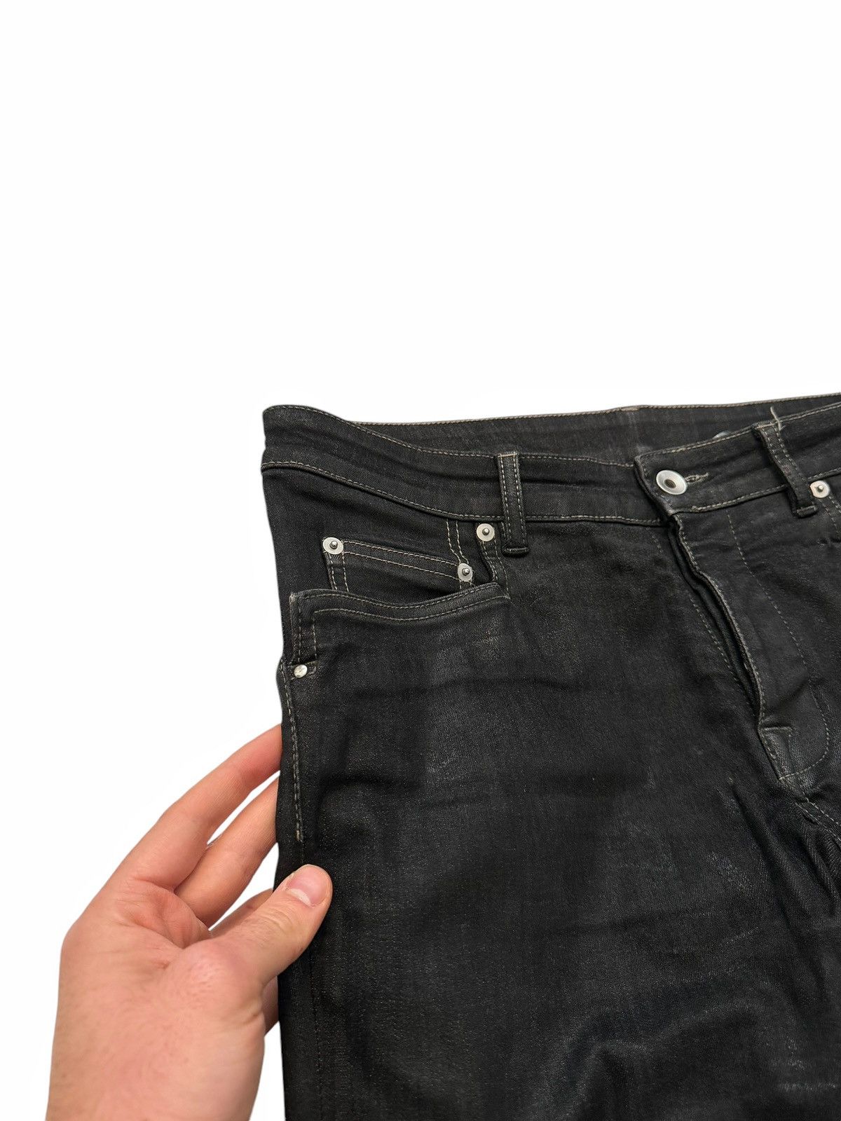 Rick Owens ★ Foil Waxed Tyrone Bootcut Denim Size US 32 / EU 48 - 5 Thumbnail