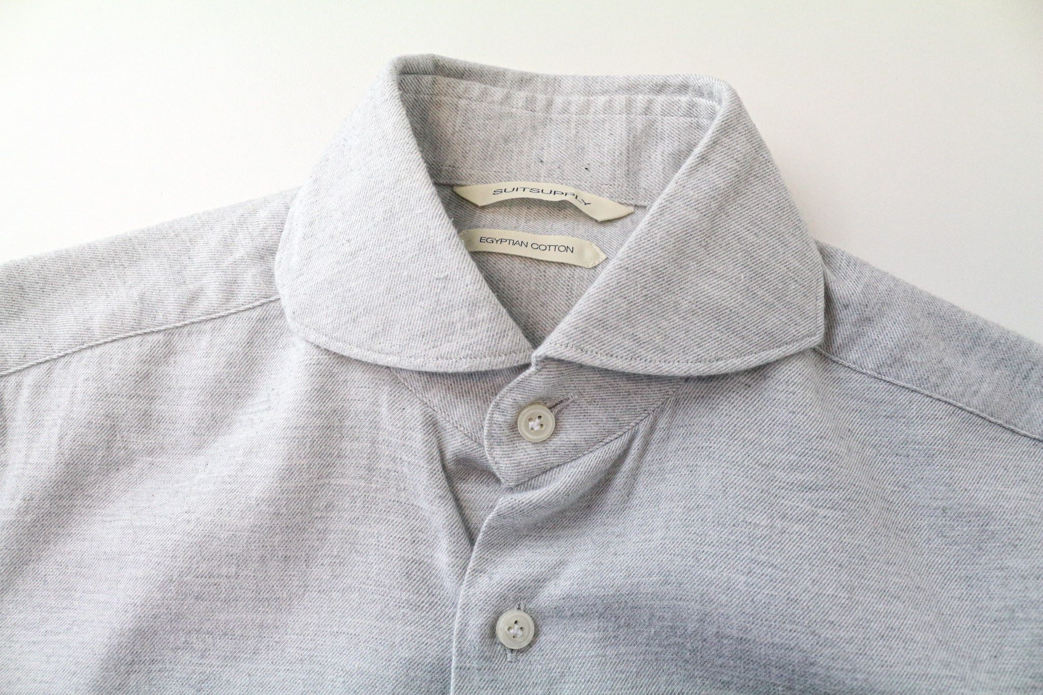 Suitsupply 35/36/13 1/2 Grey Cotton Cutaway Shirt 77097 Size 36R - 3 Thumbnail