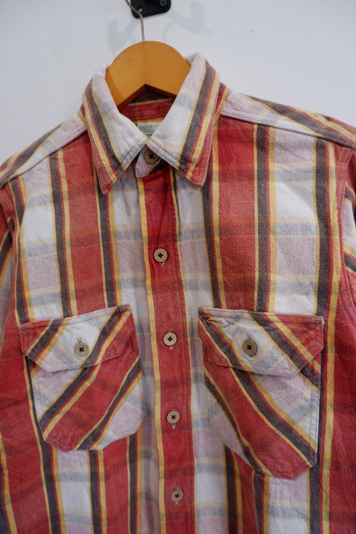 The Flat Head Vtg Hellers Cafe Heavy Weight Flannel Size US M / EU 48-50 / 2 - 3 Thumbnail