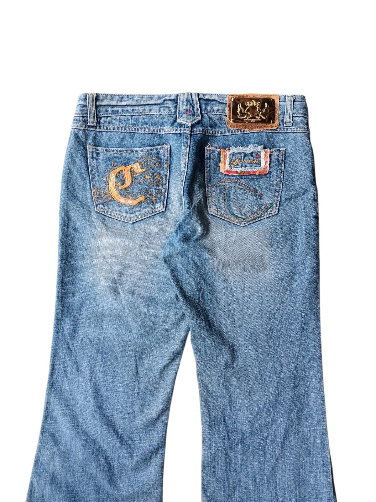 Japanese Brand Vintage St.cross patch work flare denim pants Size US 31 - 10 Thumbnail