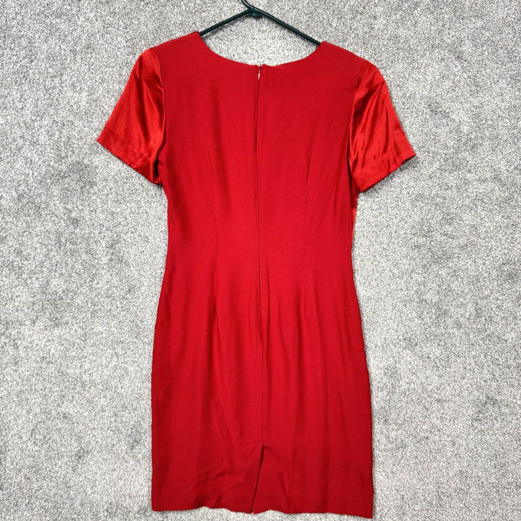 Vintage VINTAGE Quadra Dress L Women Short Sleeve Knee Length Red Solid Cocktail Party/Cocktail Size L / US 10 / IT 46 - 7 Thumbnail