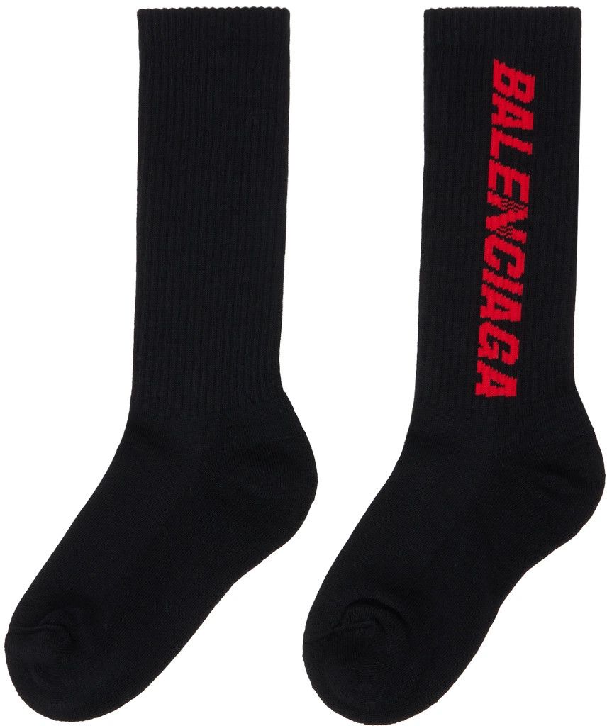 Balenciaga o1mt1gz0225 Size: S / Racer Socks in Black Size ONE SIZE - 3 Thumbnail