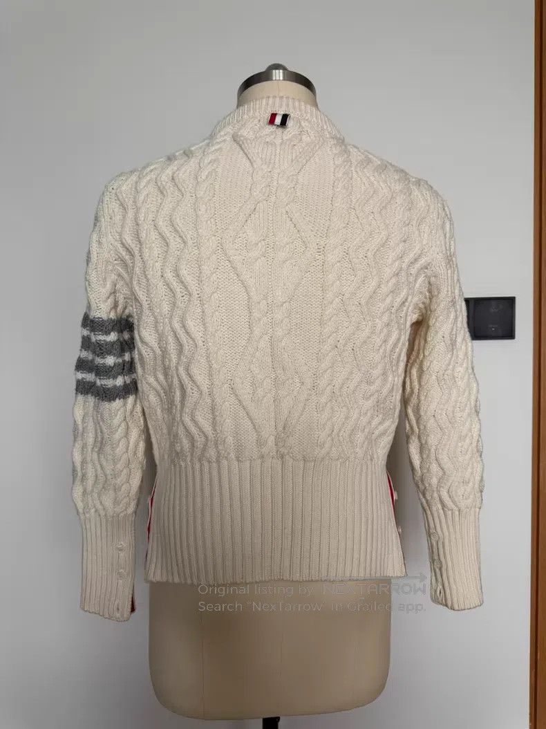 Thom Browne Thom Browne White Short Twisted Knit Sweater Size US M / EU 48-50 / 2 - 6 Thumbnail