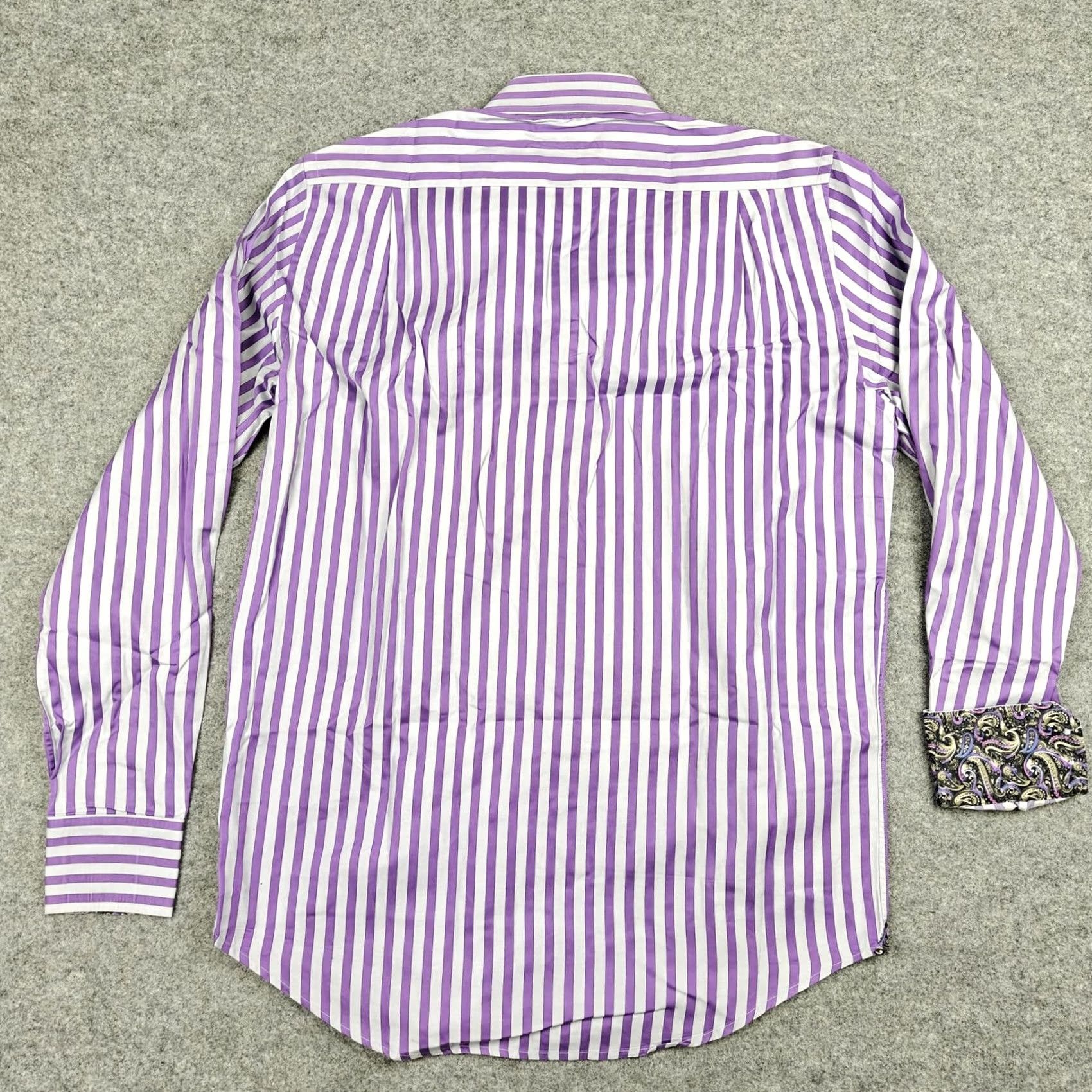 Robert Graham Robert Graham Shirt Mens M Purple Stripe Cotton Long Sleeve Button-Up Size US M / EU 48-50 / 2 - 5 Thumbnail