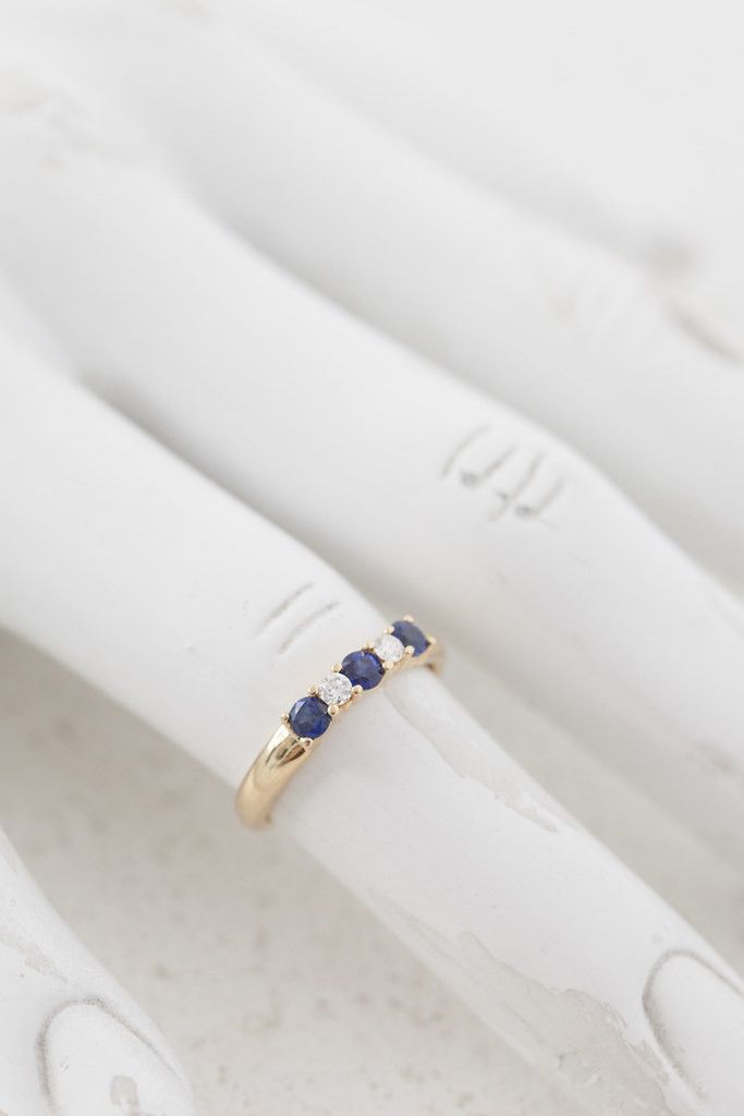 Tiffany & Co. Tiffany & co 18k gold ring w/ diamonds & sapphires Size ONE SIZE - 2 Thumbnail