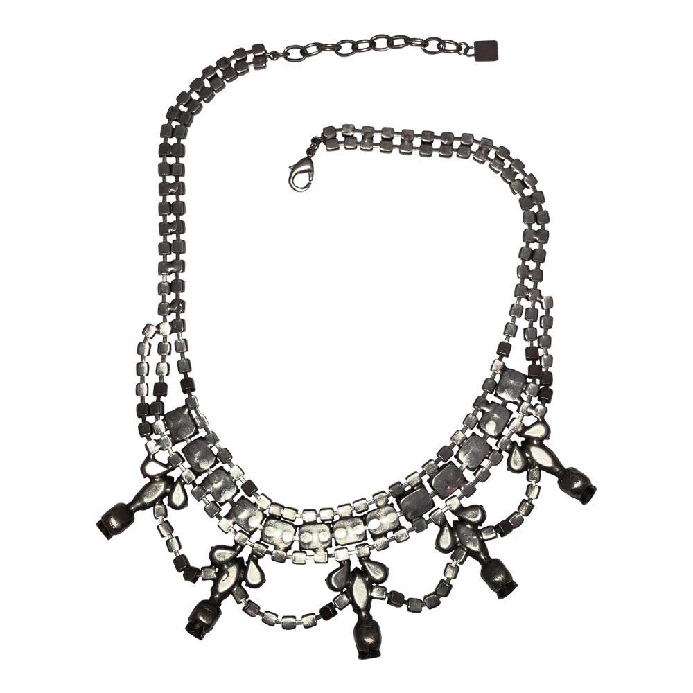 Designer Dannijo Swaroski Blue and Black Rhinestone Skull Necklace Size ONE SIZE - 4 Thumbnail