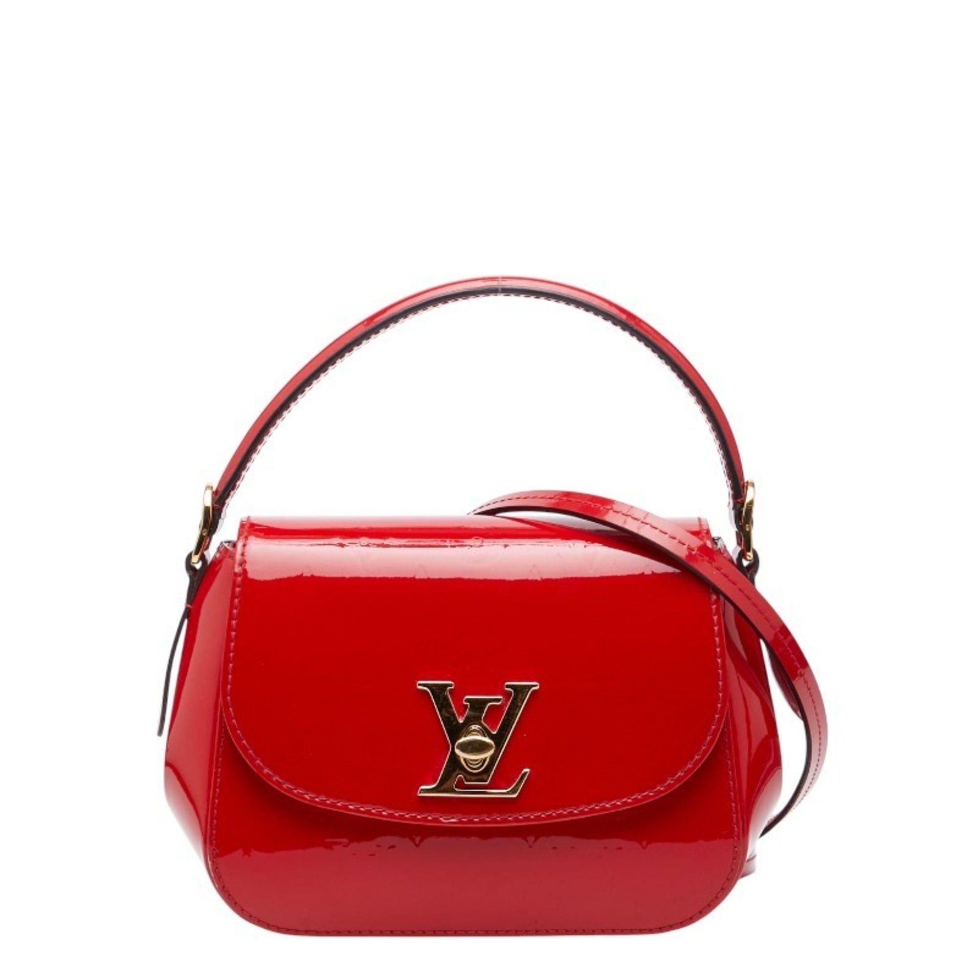 Louis Vuitton Monogram Vernis Pasadena Handbag/Shoulder Bag 2-Way M90944 Cerise Red Patent Leather Women's LOUIS VUITTON