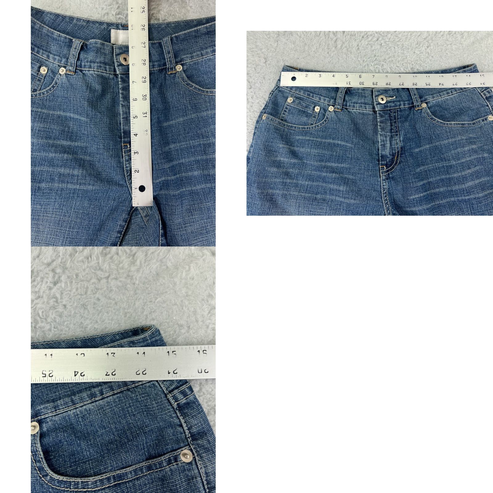 Vintage Spiegel Jeans Womens 4 Blue Denim Bootcut Mid Rise Cotton Blend Stretch Whiskers Cowboy Southwestern American Designer Mens Women Girls Size 27" / US 4 / IT 40 - 9 Thumbnail