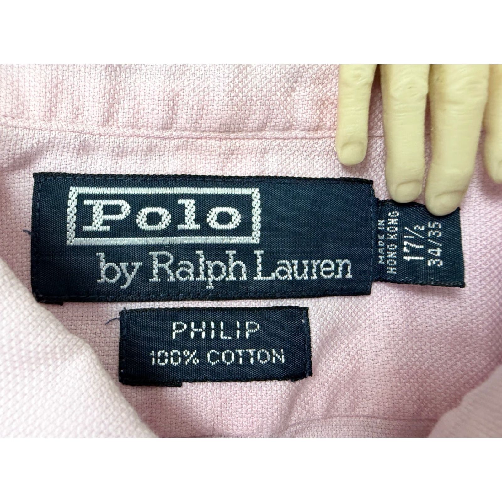 Ralph Lauren VINTAGE Ralph Lauren Dress Shirt Men XL Pink Cotton 90s Philip 17.5 34 35 Size 46R - 2 Thumbnail