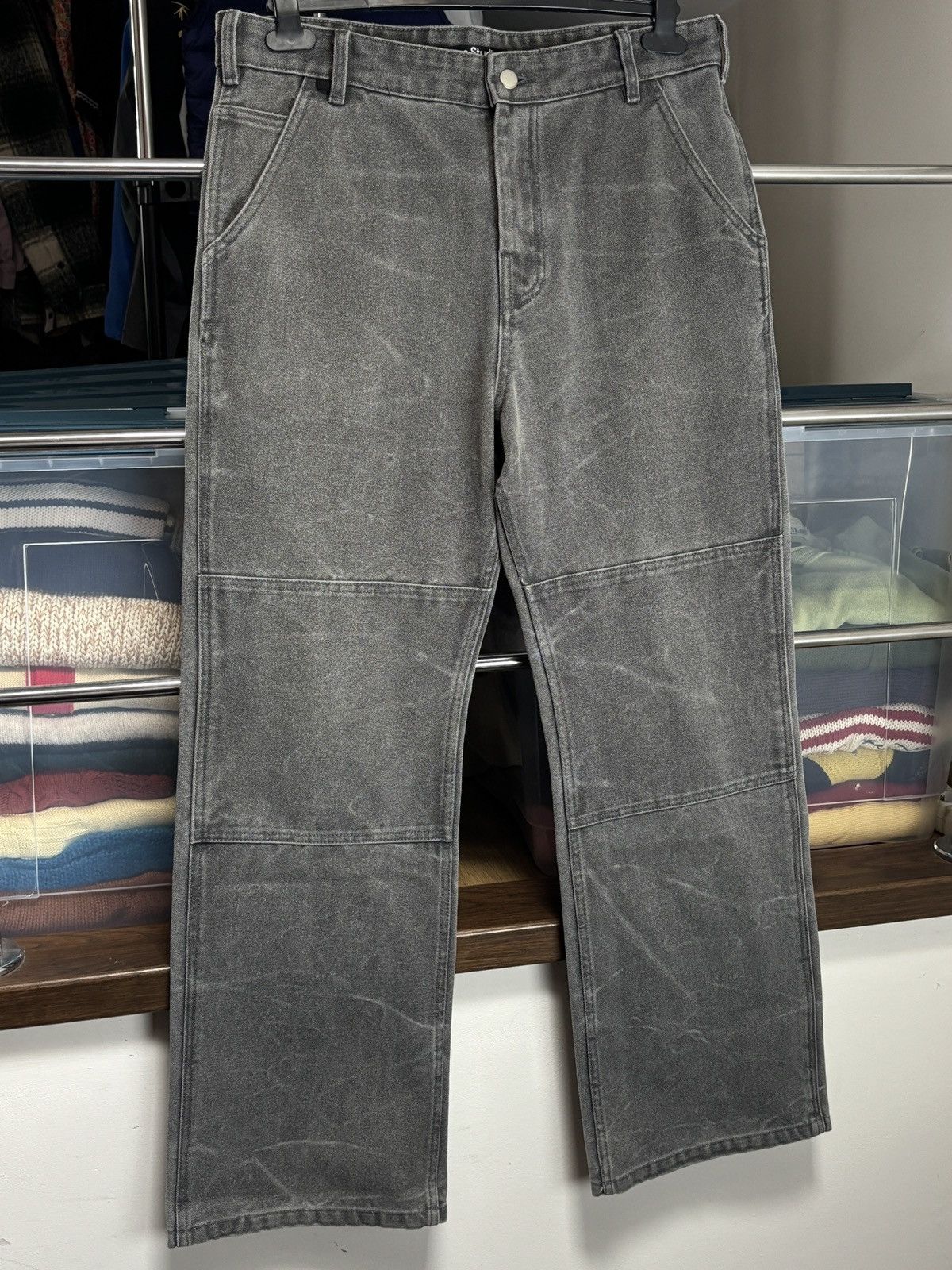 Acne Studios Acne Studios Double Knee Pigment Dyed Canvas Baggy Pants Size US 34 / EU 50 - 2 Thumbnail