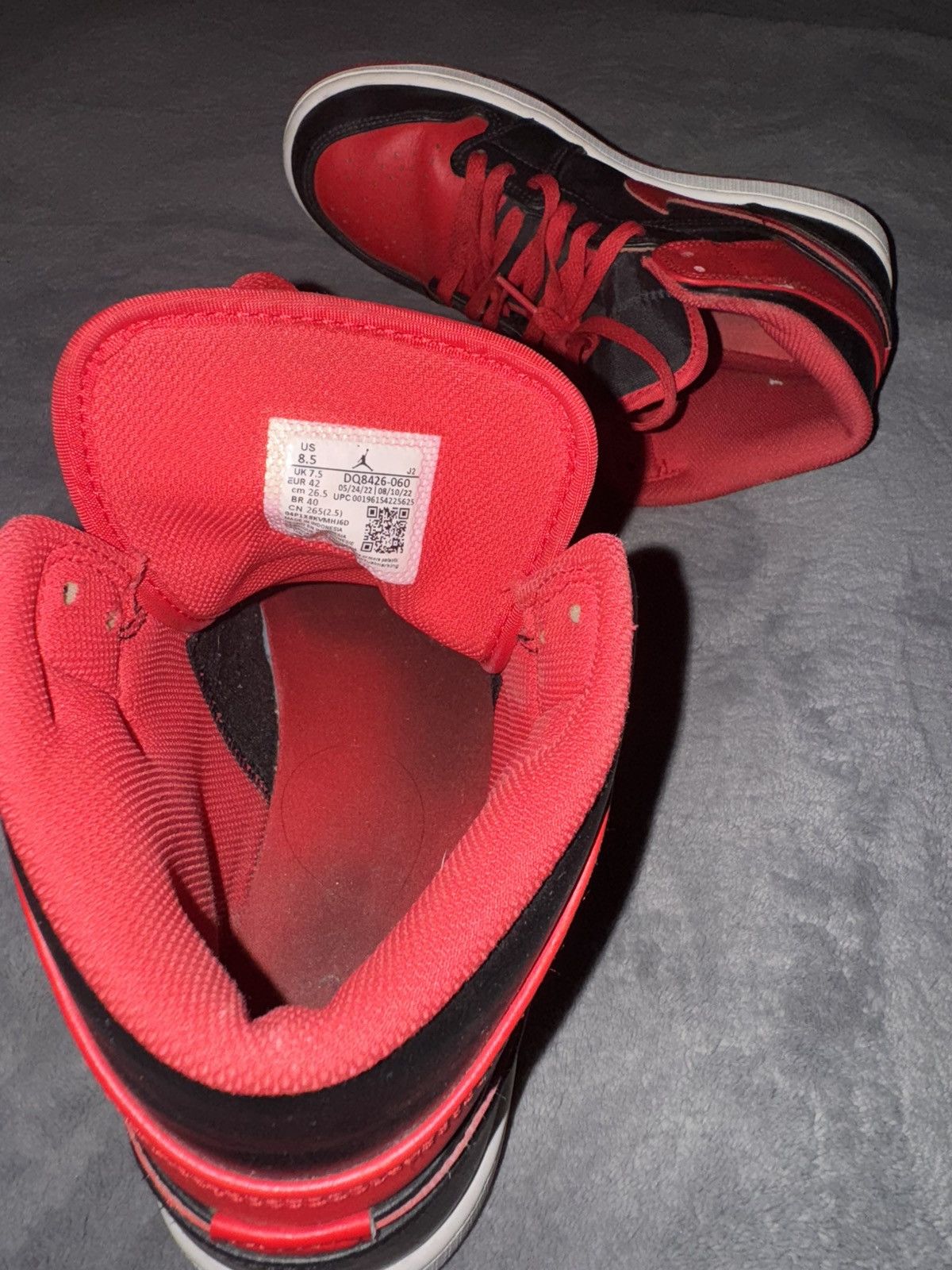 Jordan Brand Black and Red Jordan 1’s Size US 8.5 / EU 41-42 - 2 Thumbnail