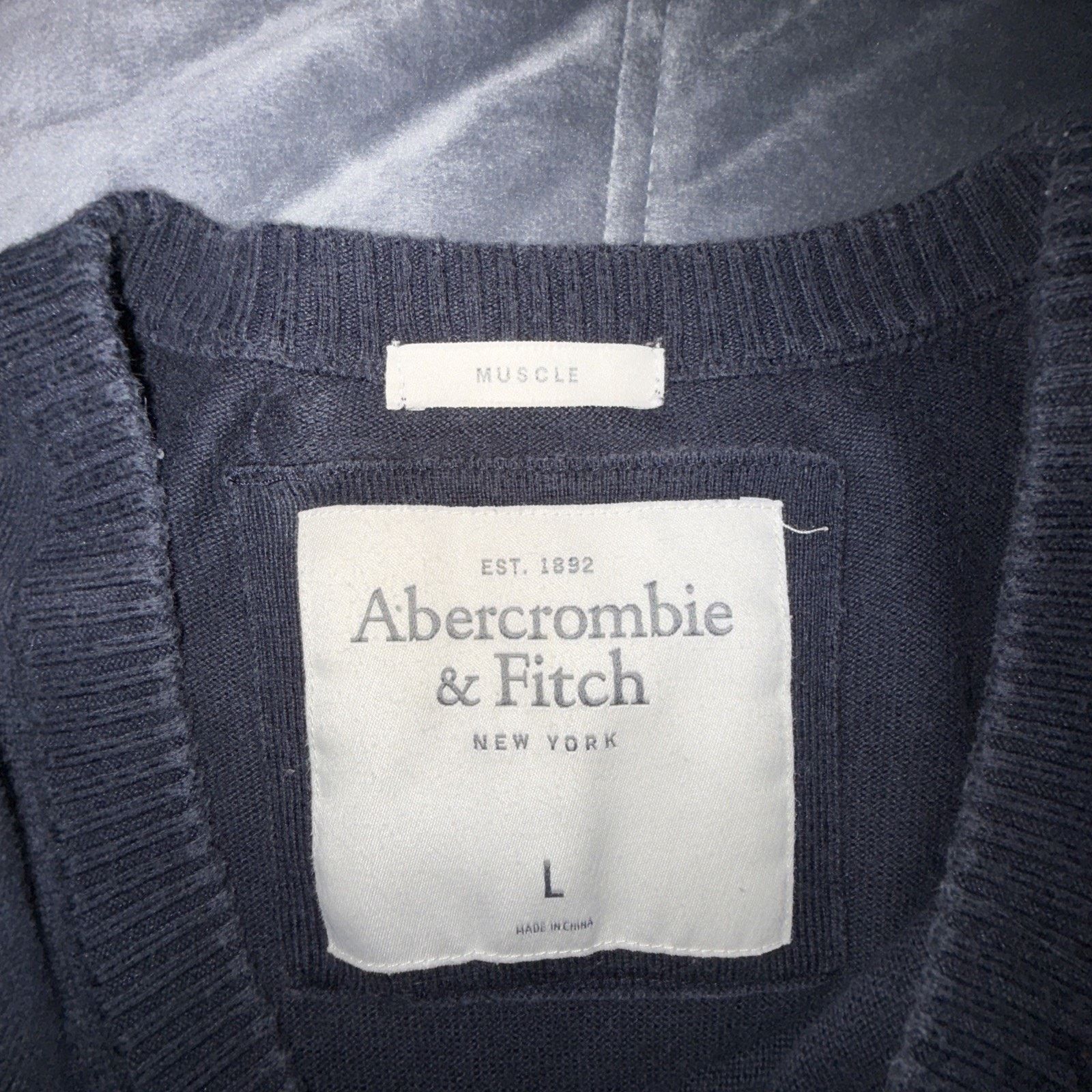 Abercrombie & Fitch Abercrombie & Fitch Y2K Men Navy Y2K Muscle Fit Sweater Size US L / EU 52-54 / 3 - 6 Thumbnail