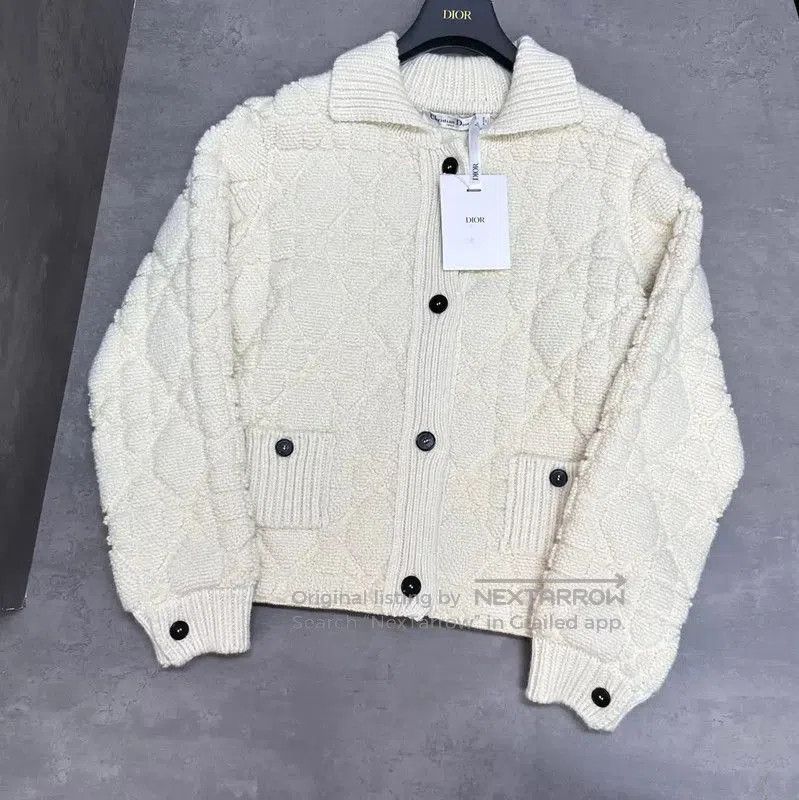 Dior Dior Cream Cashmere Long Sleeve Cardigan . Size M / US 6-8 / IT 42-44 - 1 Thumbnail